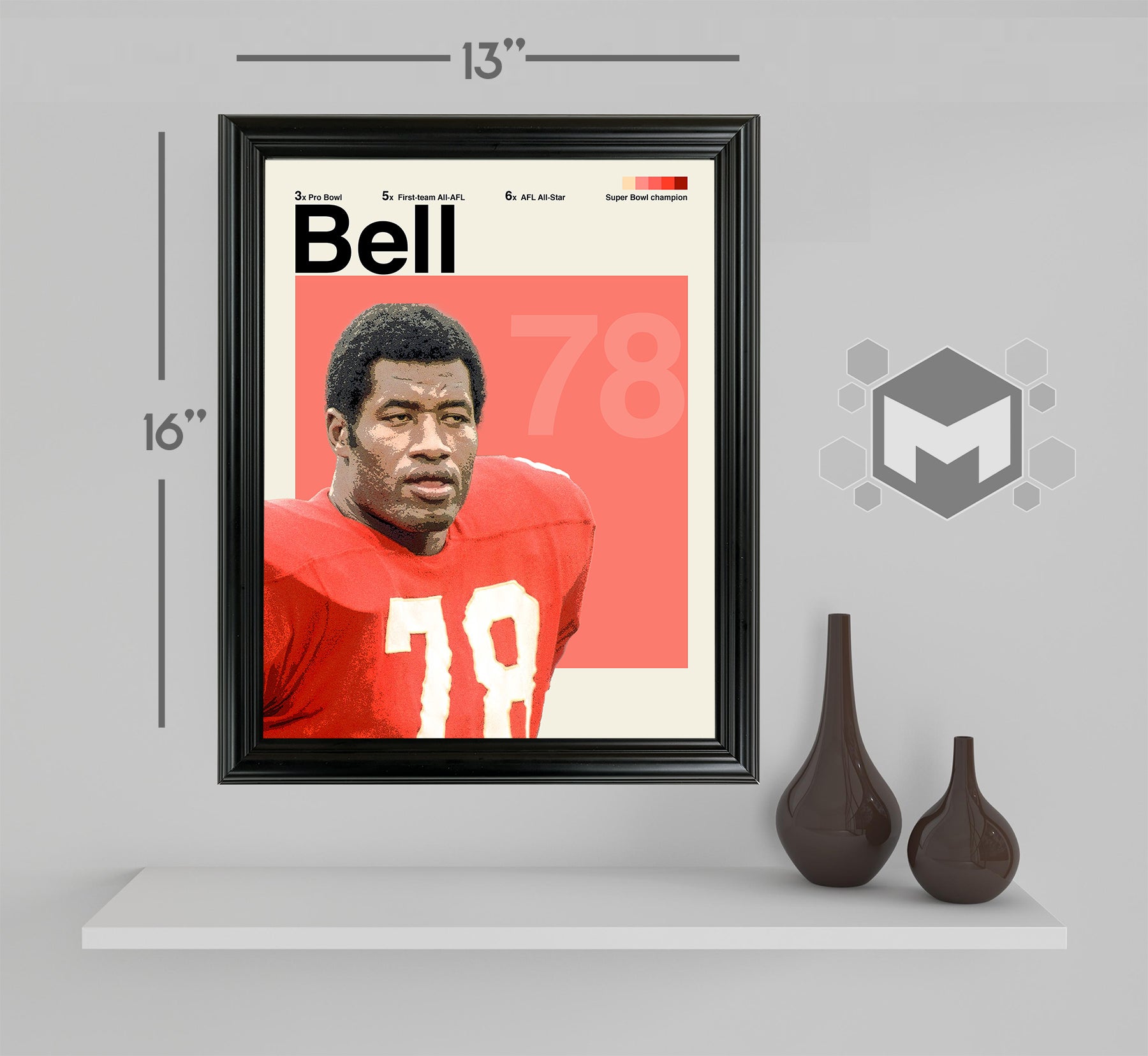 Bobby Bell Framed Sports Art Photo by Thomas Maxwell