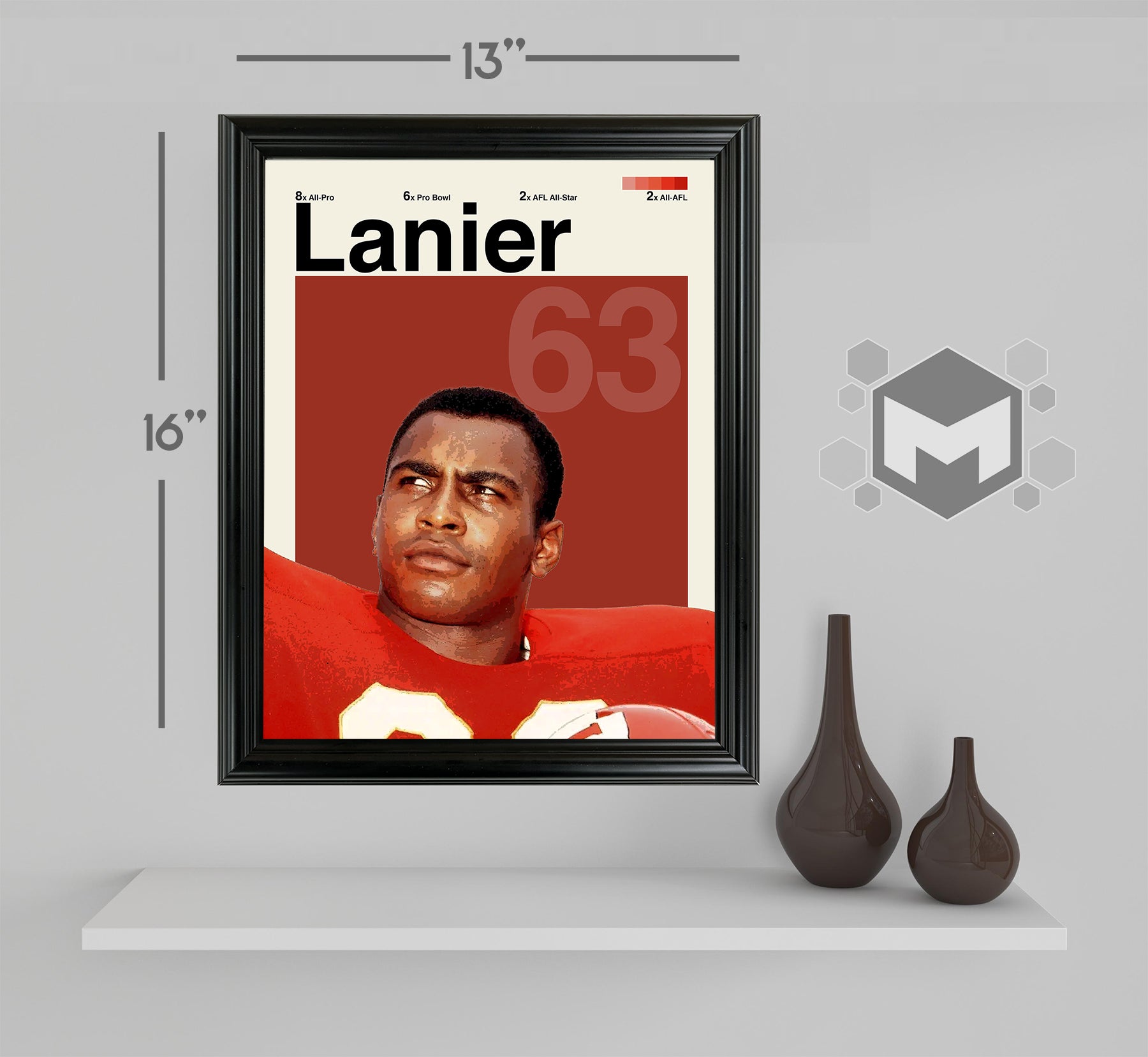 Willie Lanier Framed Sports Art Photo by Thomas Maxwell