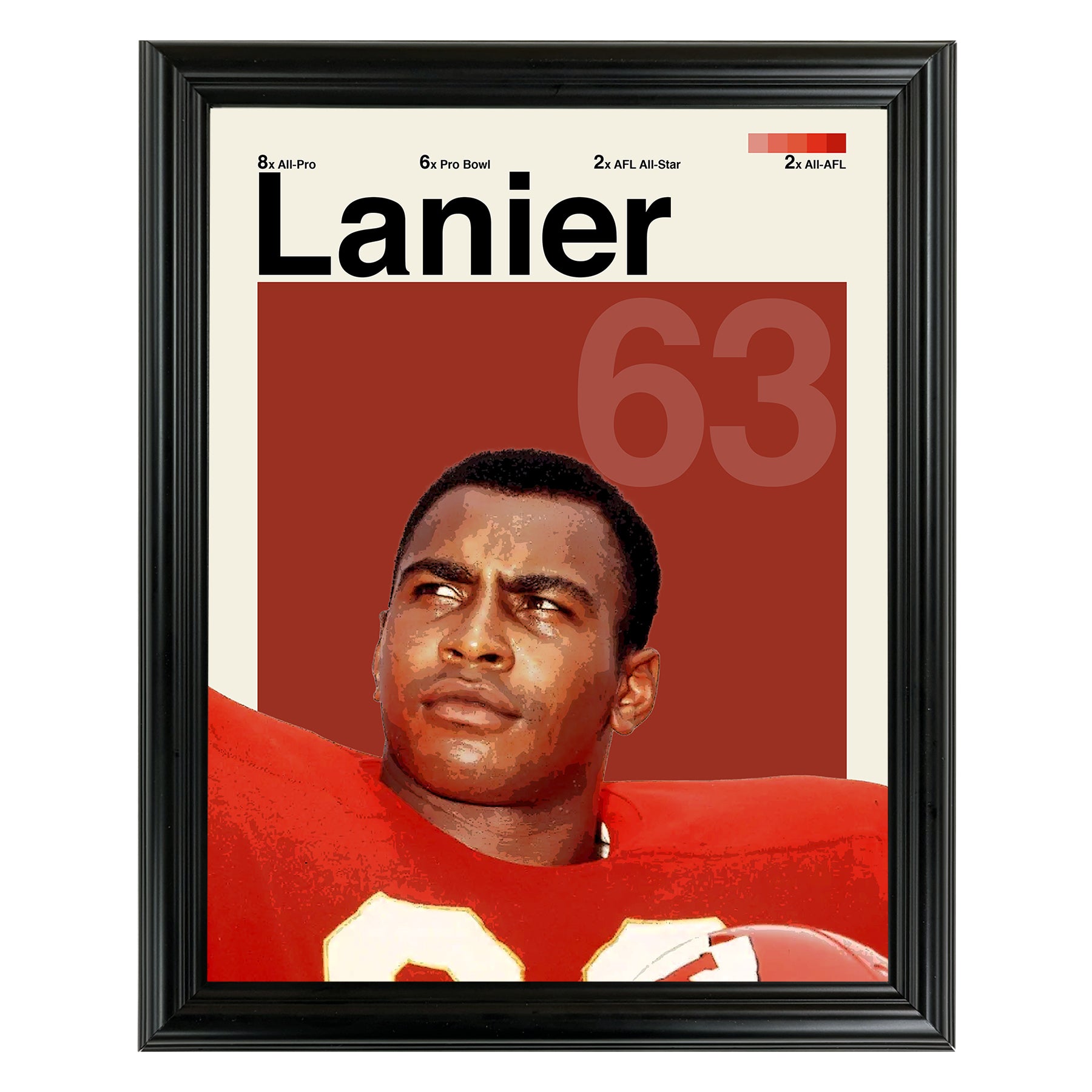 Willie Lanier Framed Sports Art Photo by Thomas Maxwell