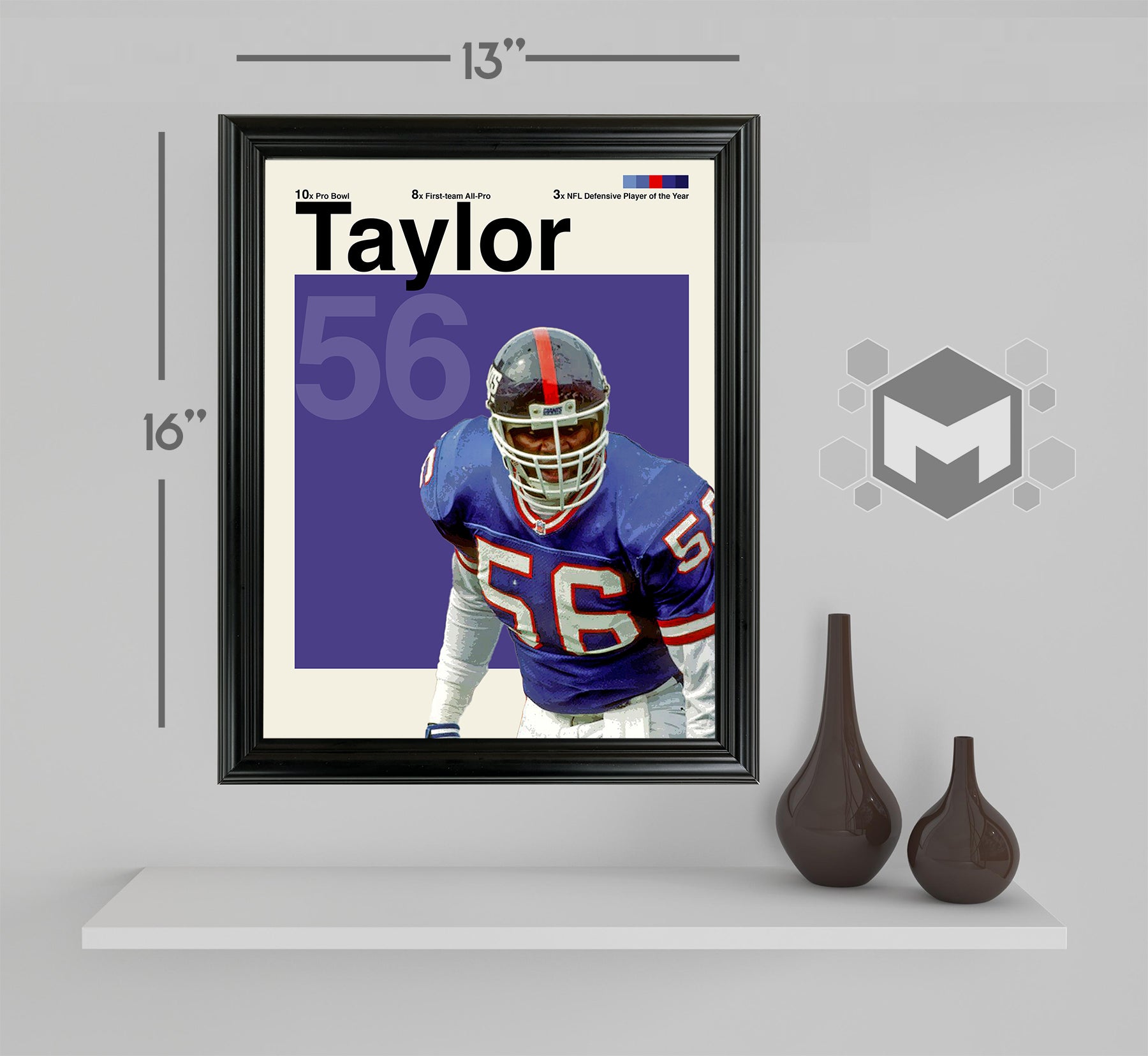 Lawrence Taylor Framed Sports Art Photo by Thomas Maxwell