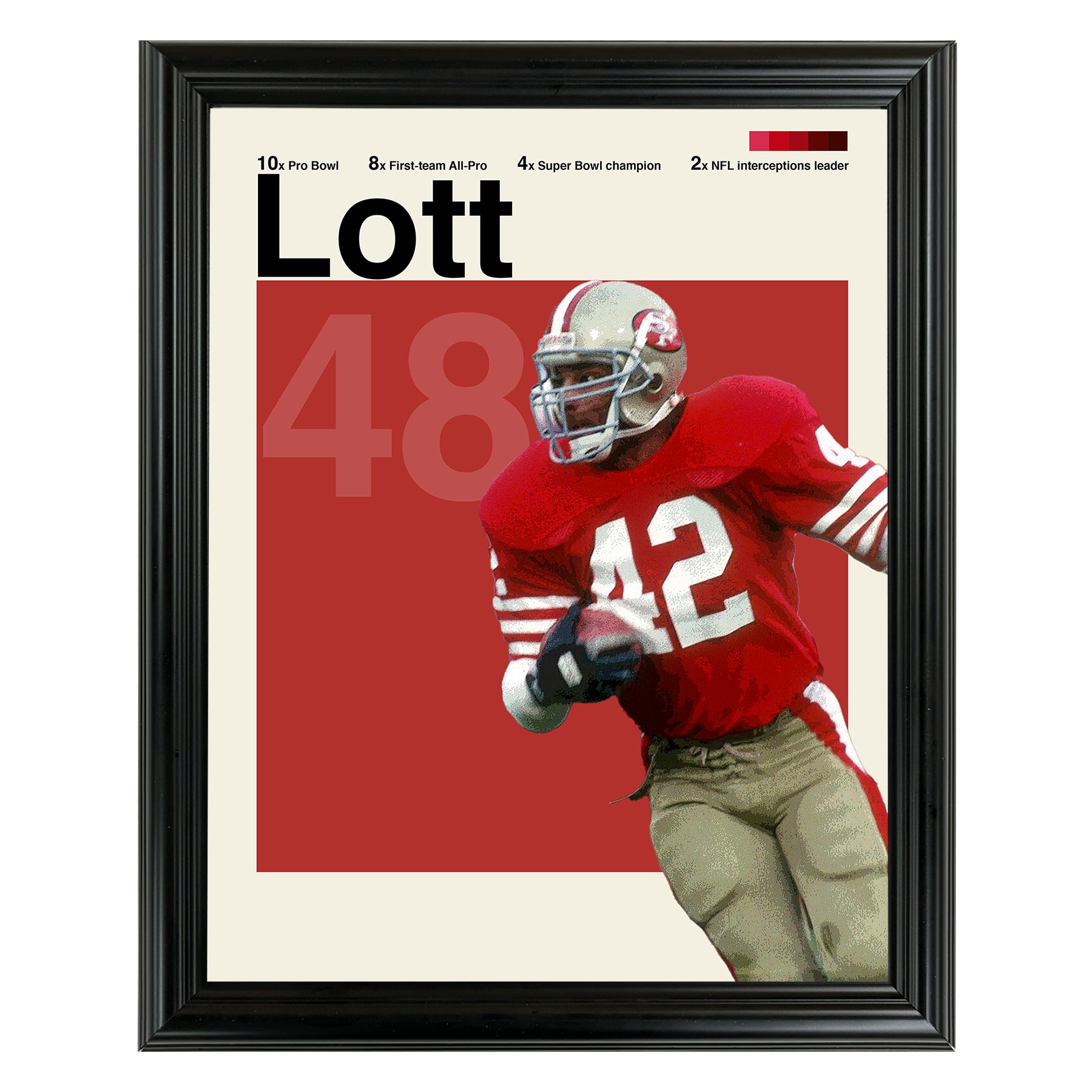 Ronnie Lott Framed Sports Art Photo by Thomas Maxwell