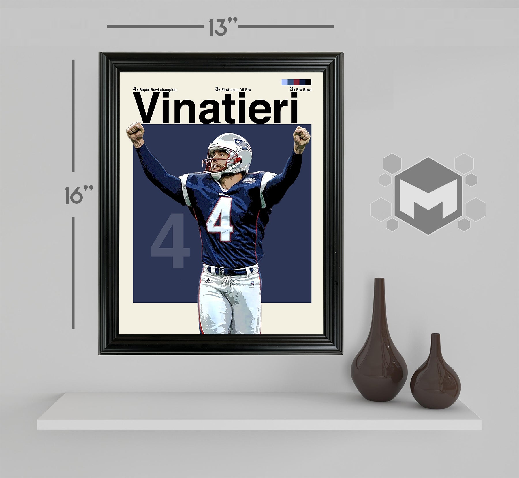 Adam Vinatieri Framed Sports Art Photo by Thomas Maxwell