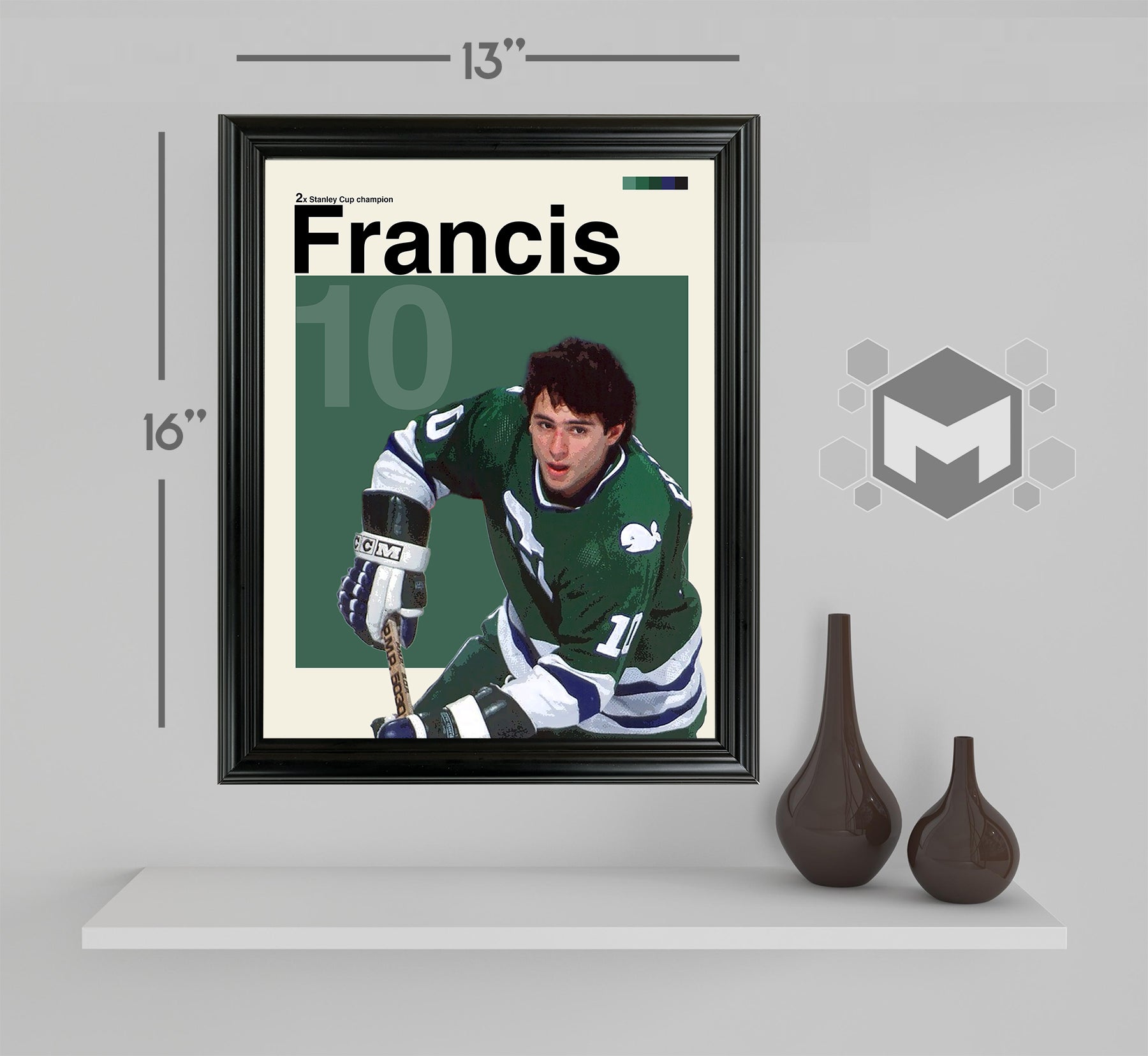 Ron Francis Framed Sports Art Photo by Thomas Maxwell