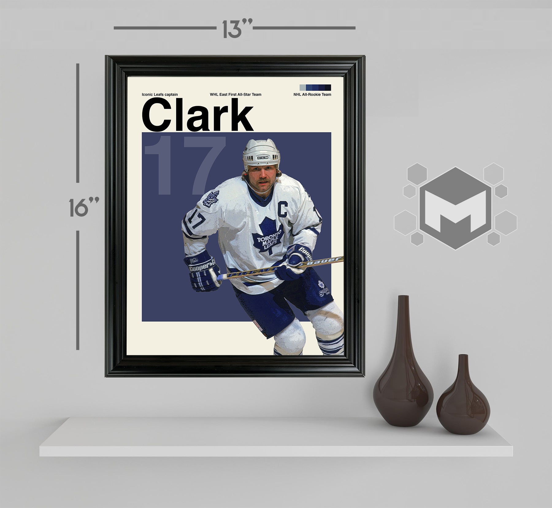 Wendel Clark Framed Sports Art Photo by Thomas Maxwell