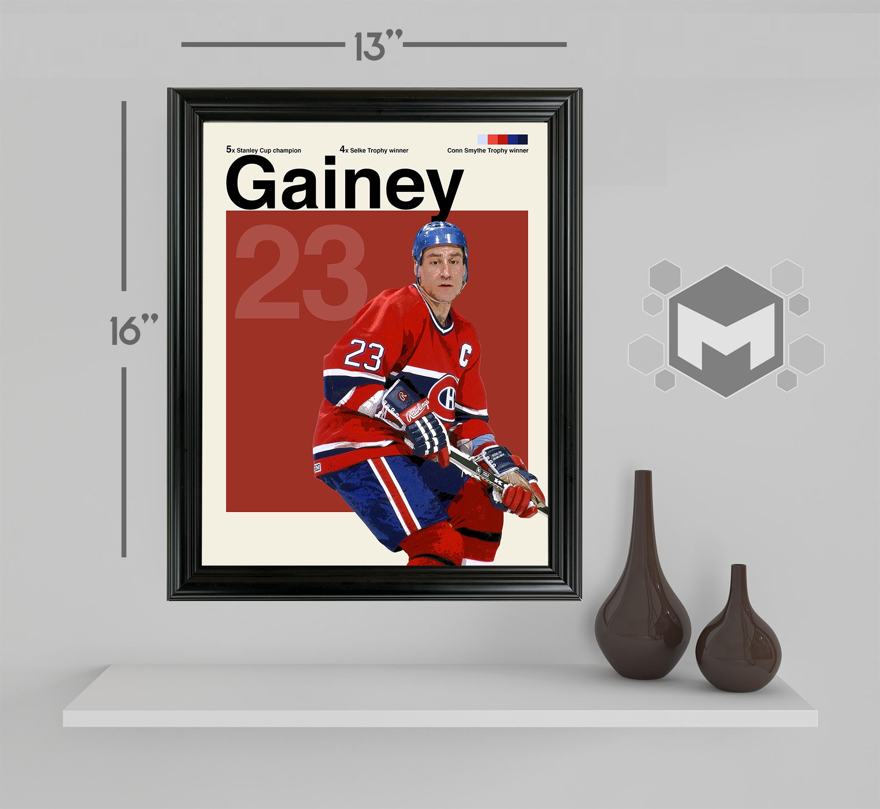 Bob Gainey Framed Sports Art Photo by Thomas Maxwell