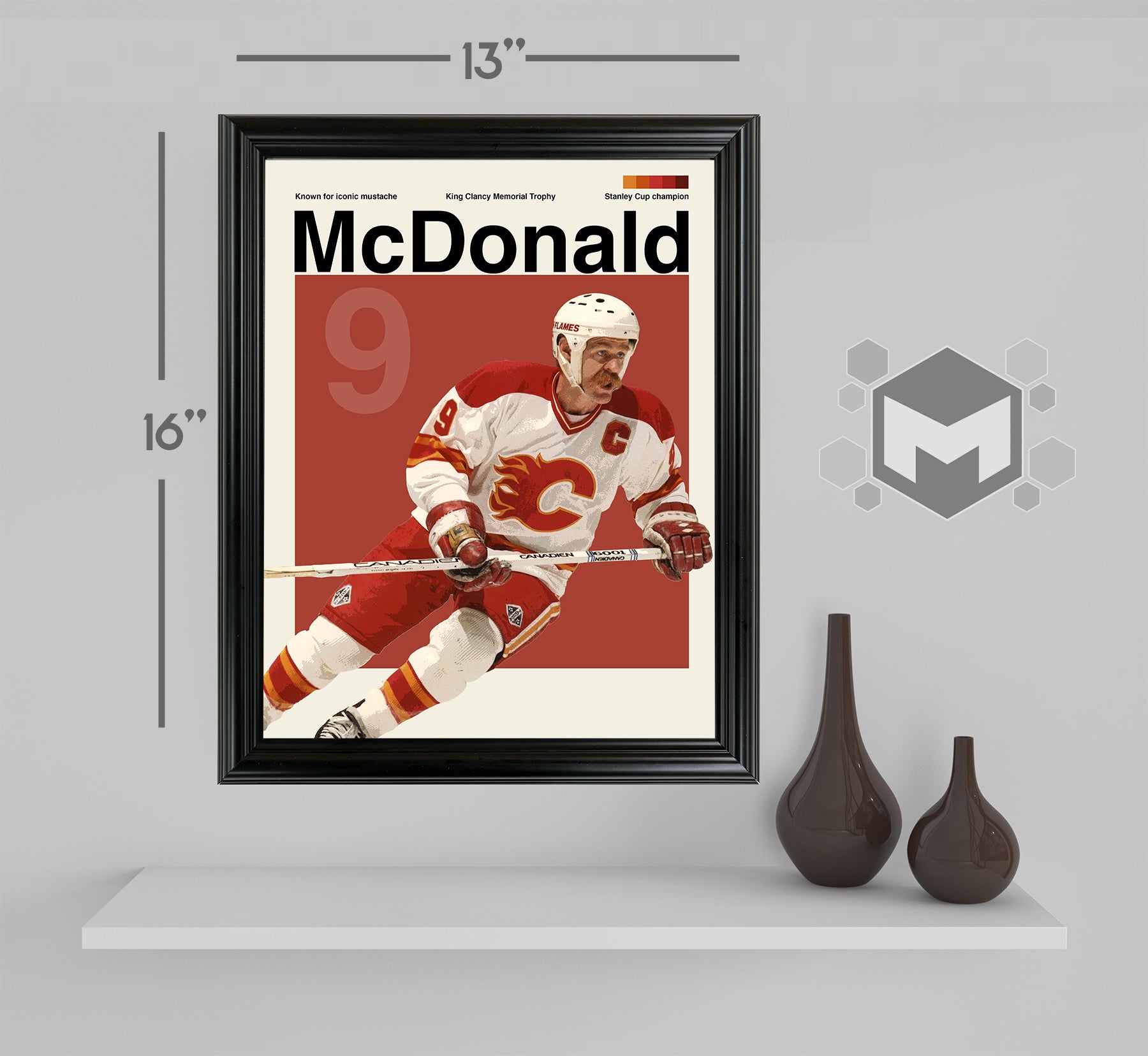 Lanny McDonald Framed Sports Art Photo by Thomas Maxwell