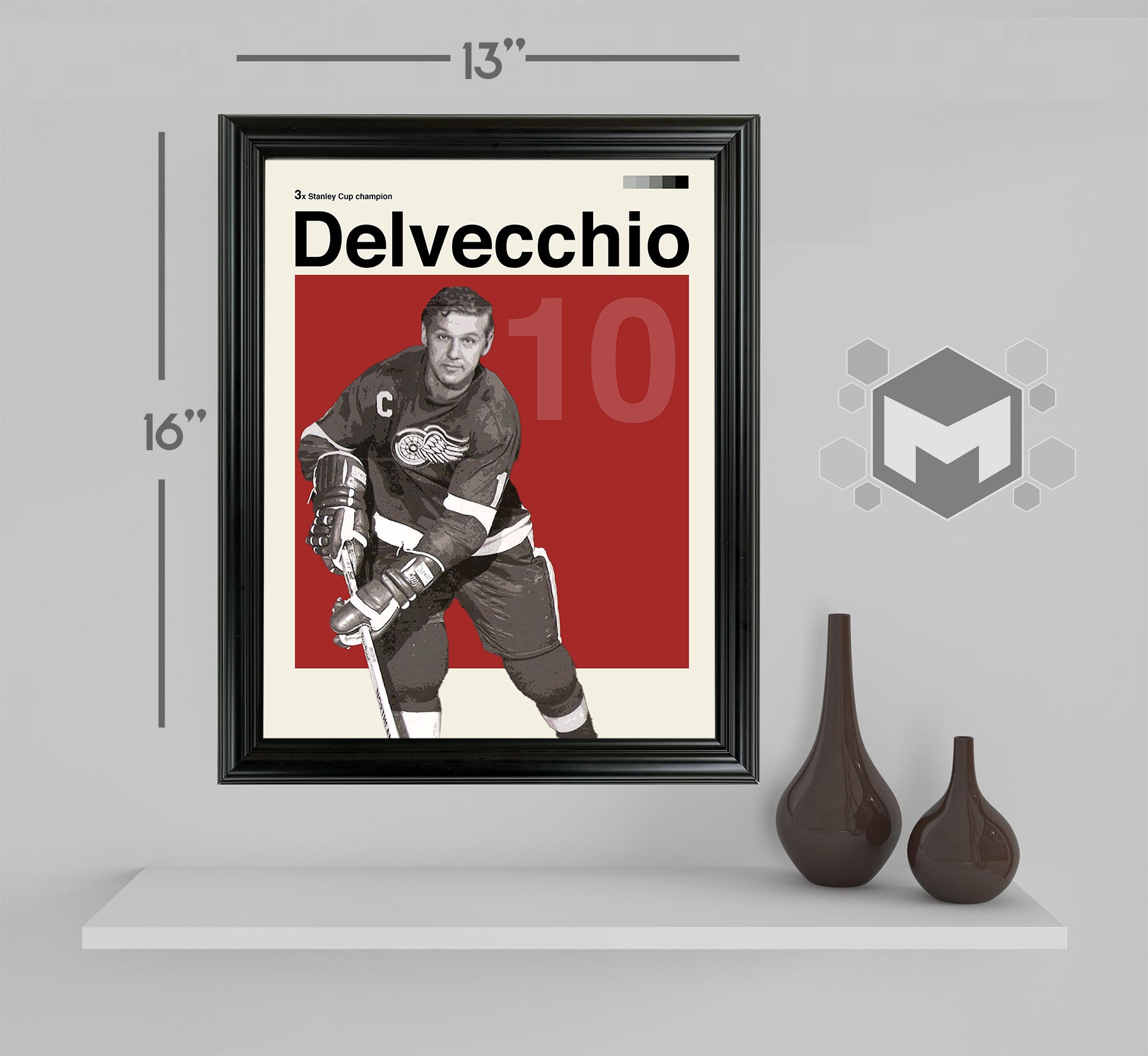 Alex Delvecchio Framed Sports Art Photo by Thomas Maxwell