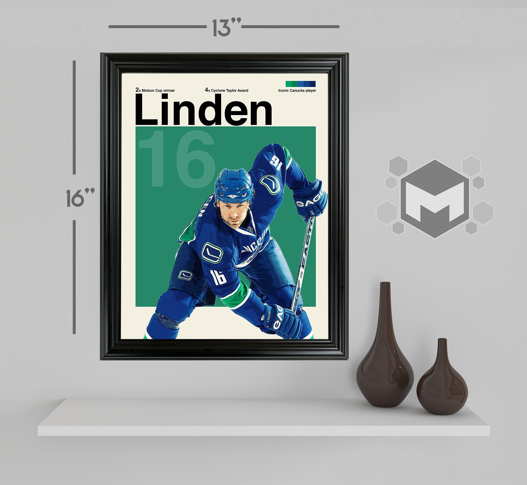 Trevor Linden Framed Sports Art Photo by Thomas Maxwell