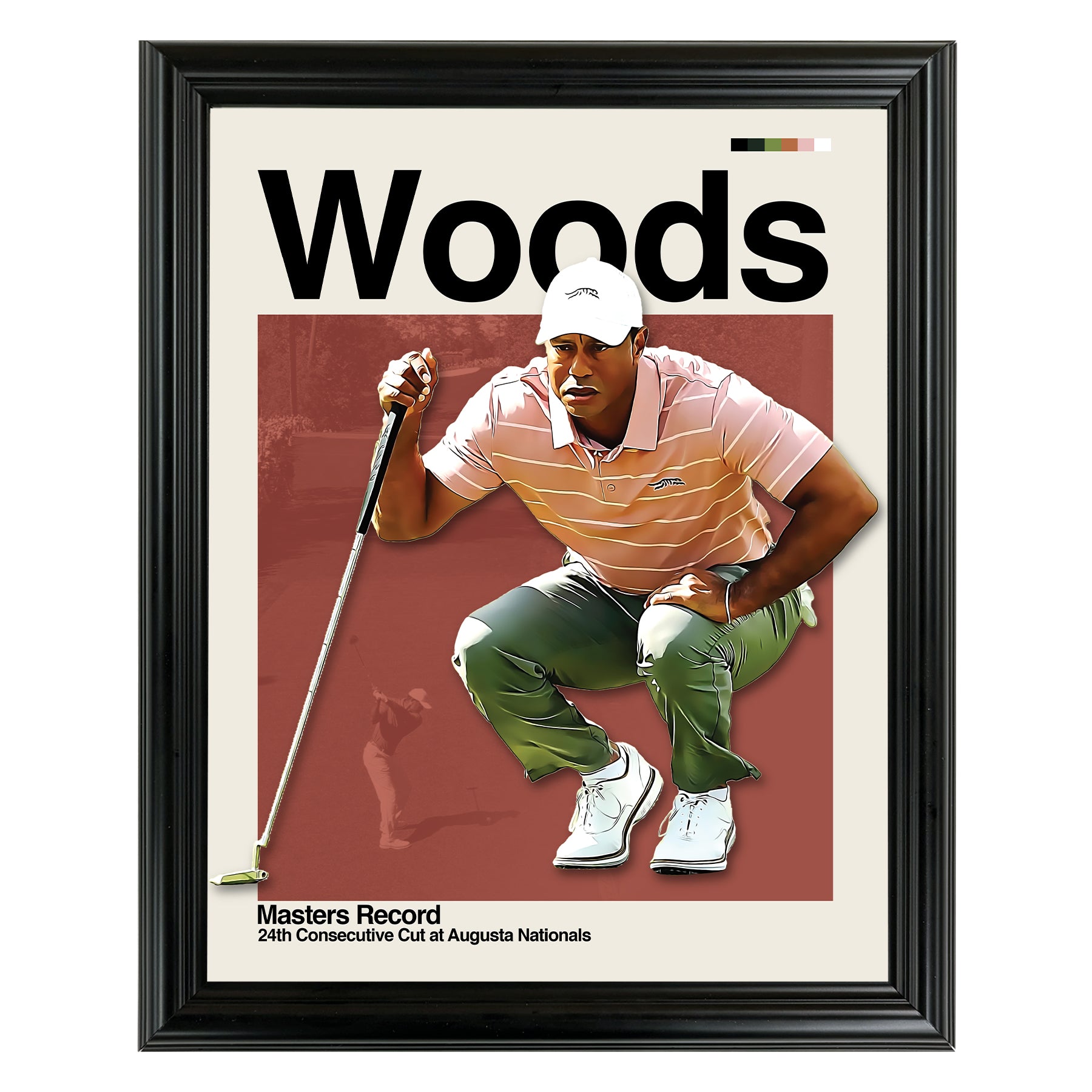 Tiger Woods 2024 Masters Record Framed Sports Art Photo By Thomas Maxwell