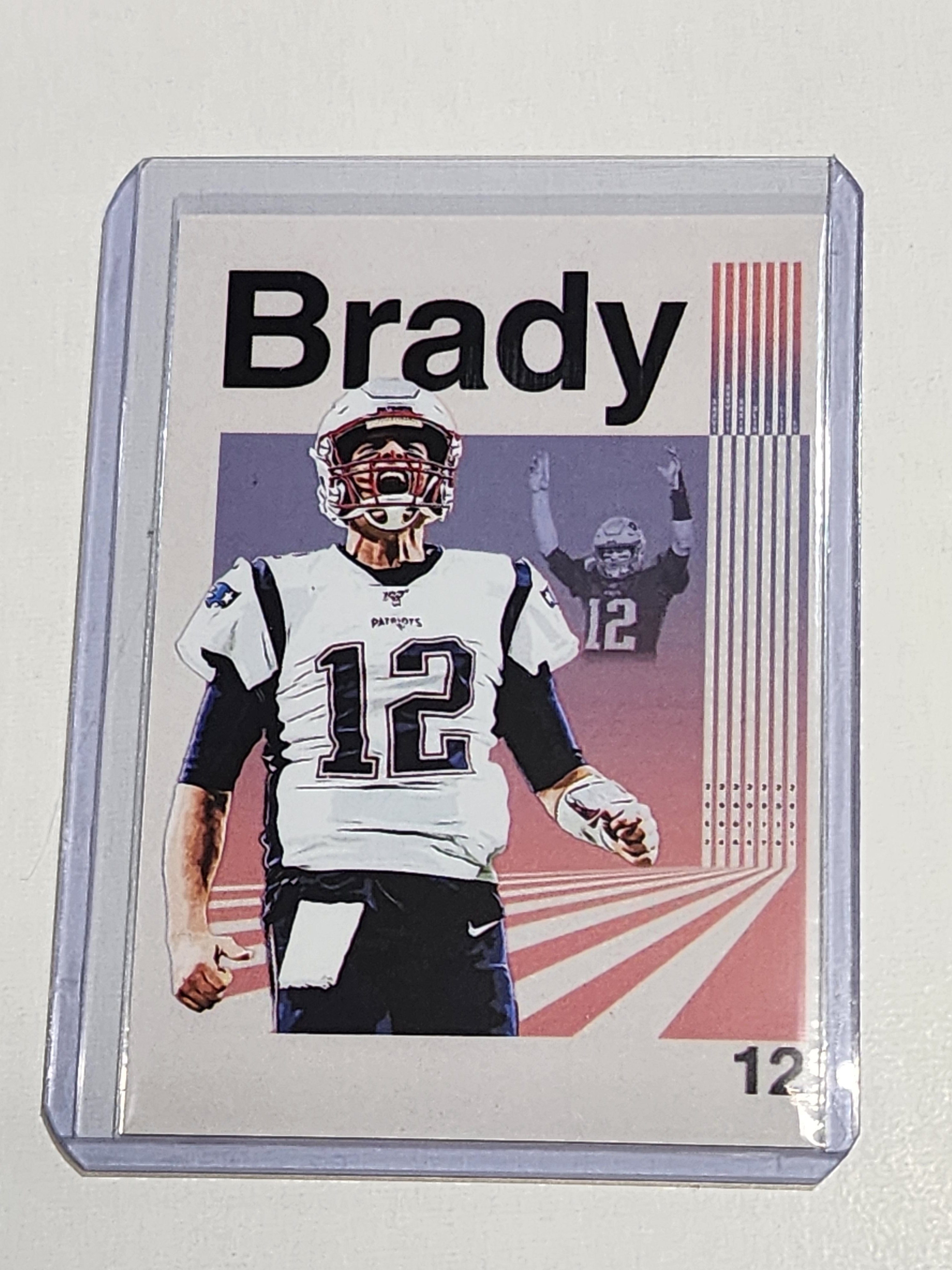 Tom Brady Artist Signed Football Art Card 3/10