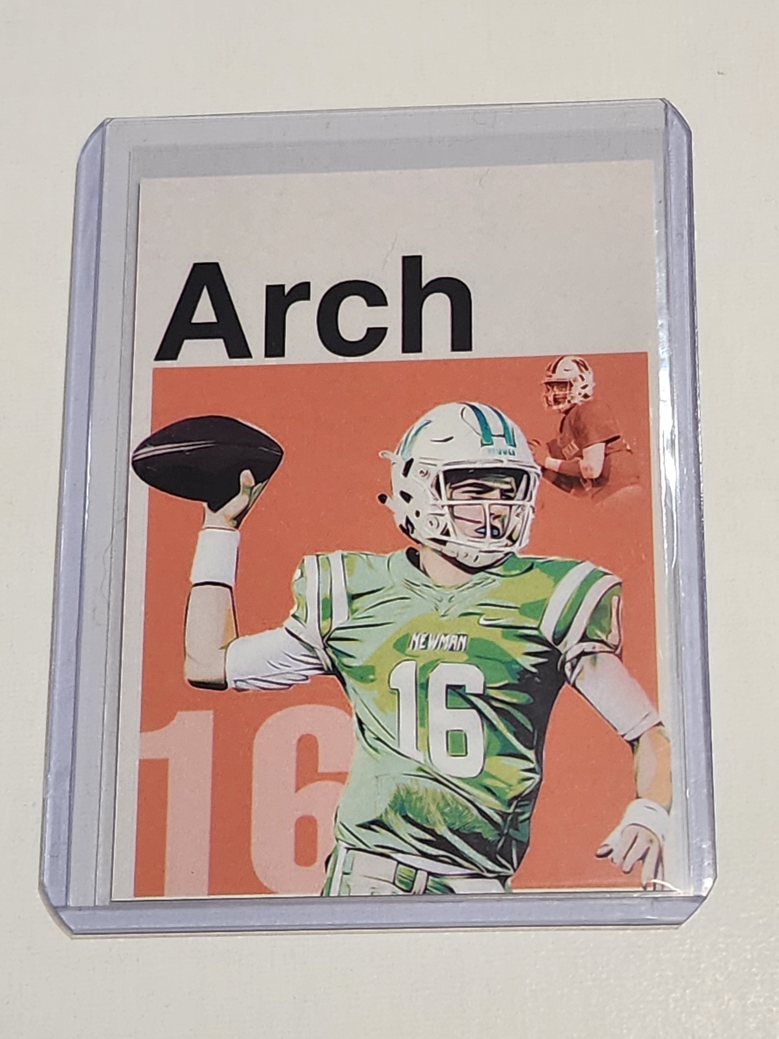 Arch Manning Artist Signed Football Art Card 4/10