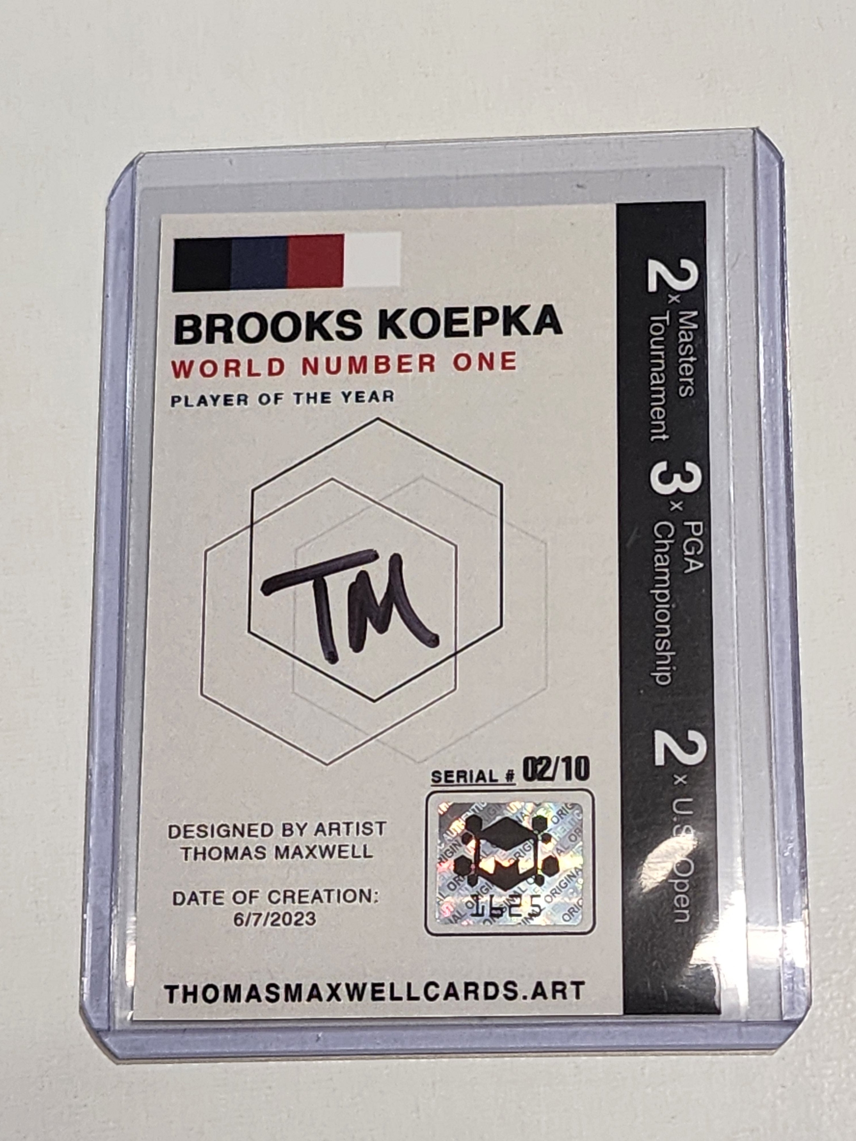 Brooks Keopka  Artist Signed PGA Champ Art Card 2/10