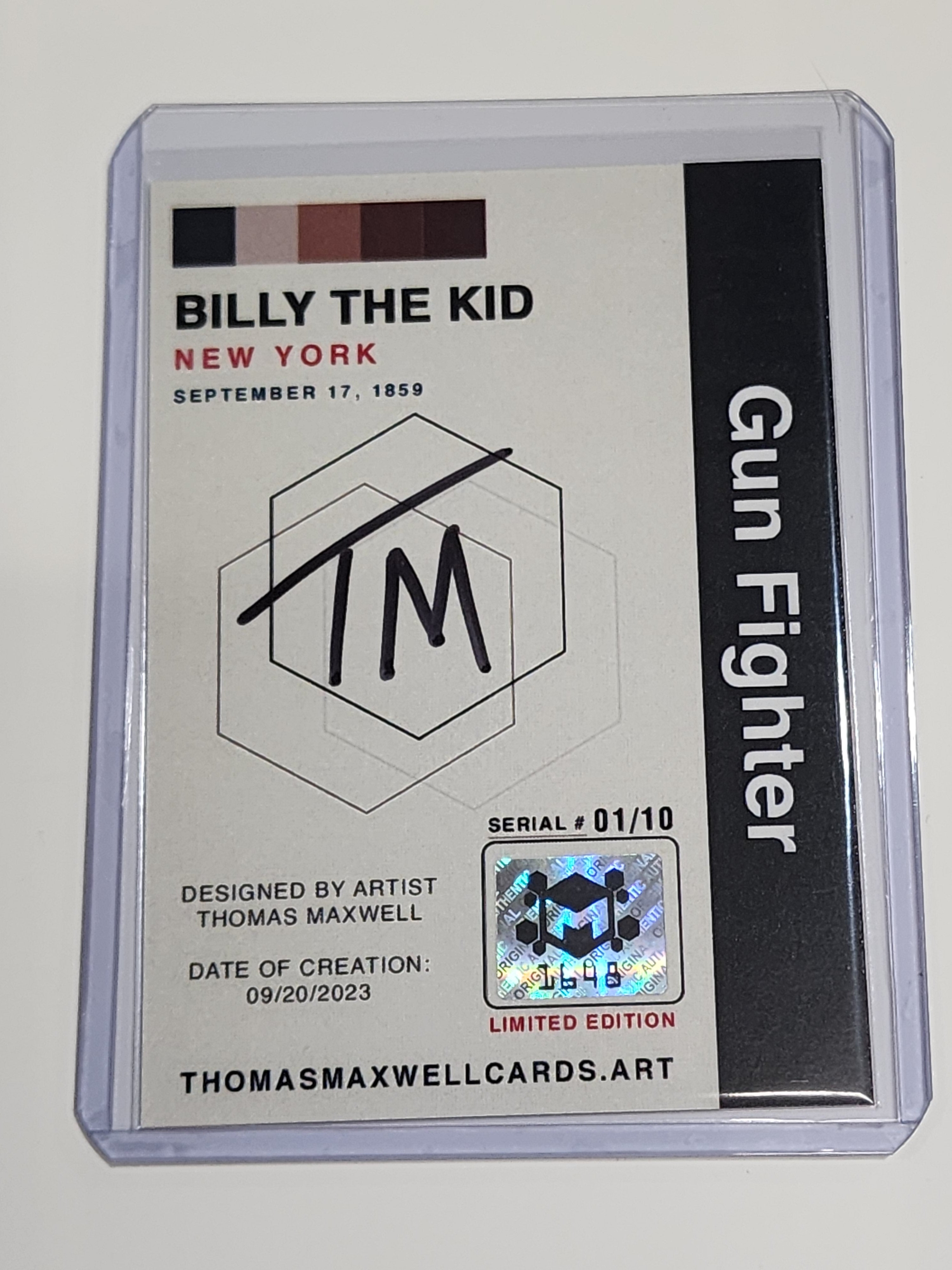 Billy the Kid Artist Signed Famous & Infamous Art Card 1/10