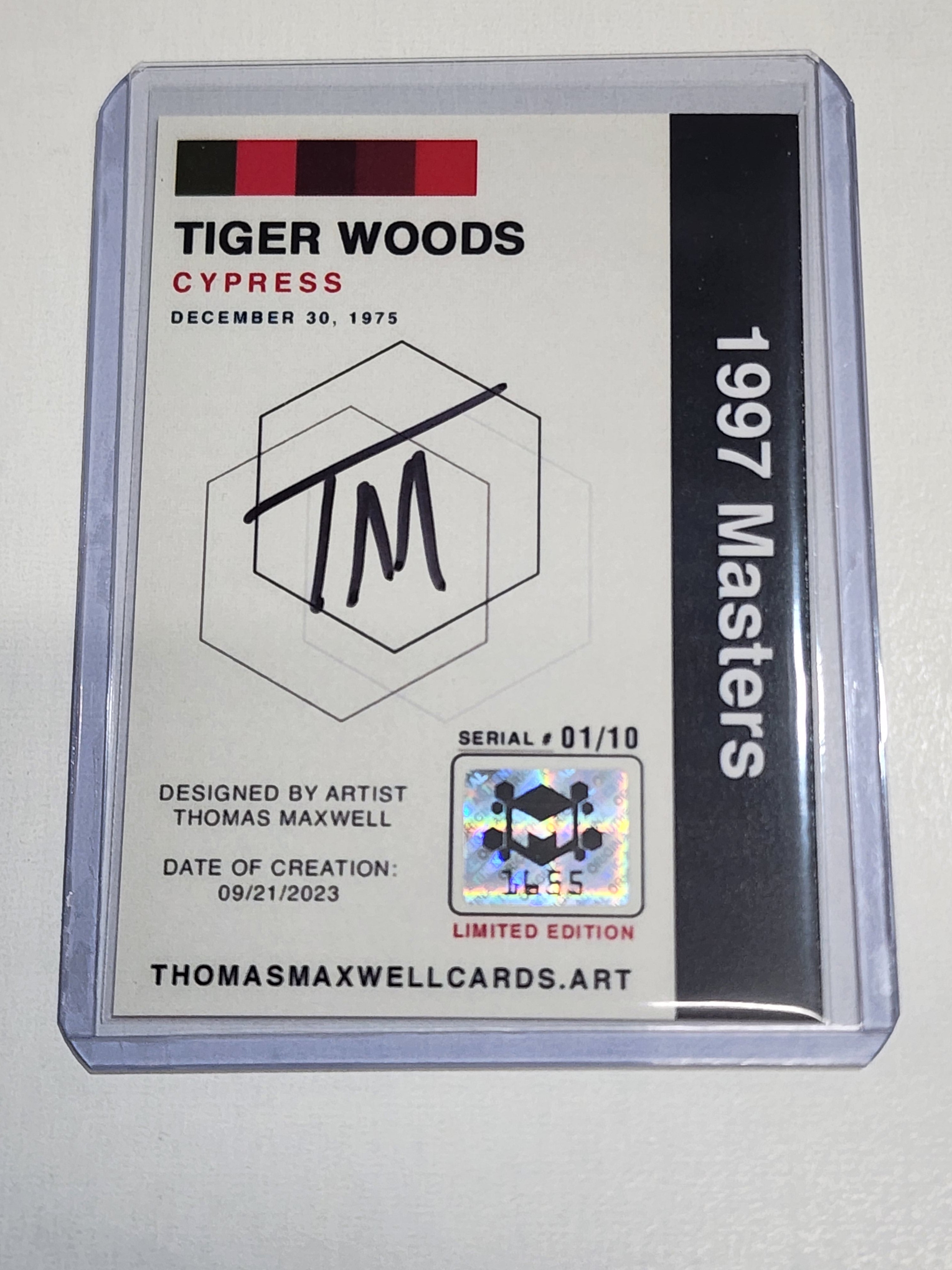 Tiger Woods Golf Art Card - Artist Signed - 1/10