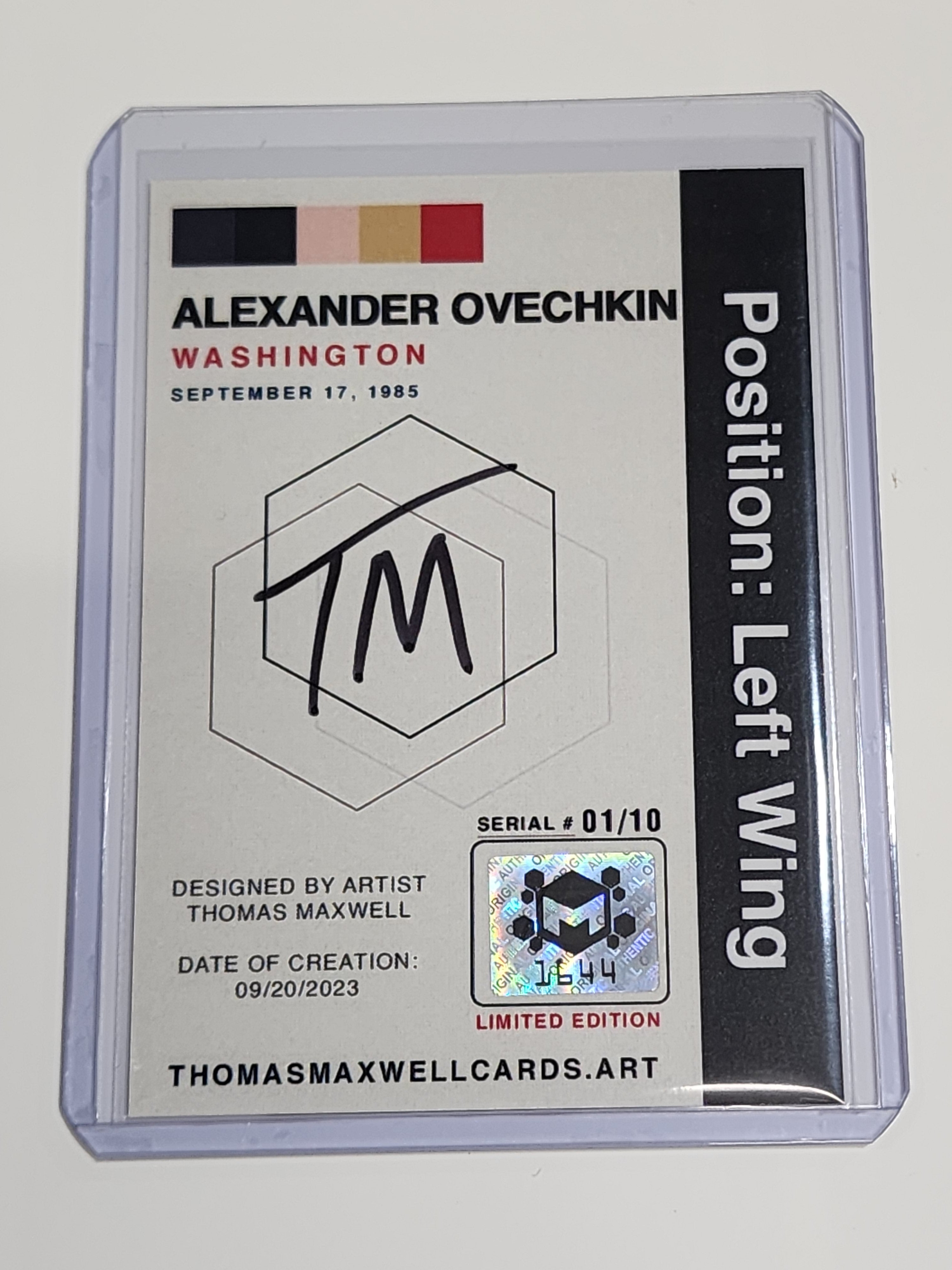 Alexander Ovechkin Artist Signed Hockey Art Card 1/10