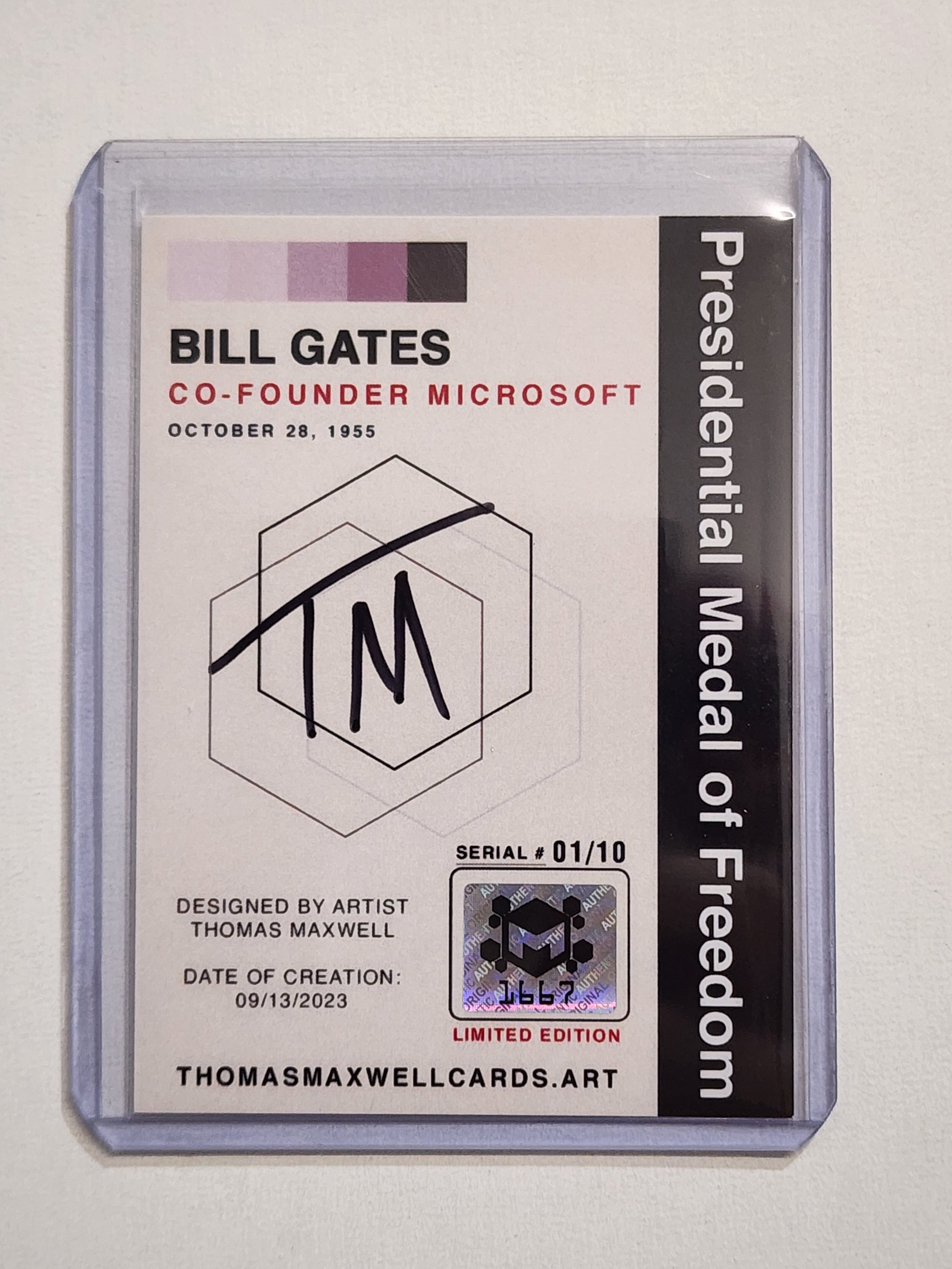 Bill Gates Artist Signed Tech & Science Art Card 1/10