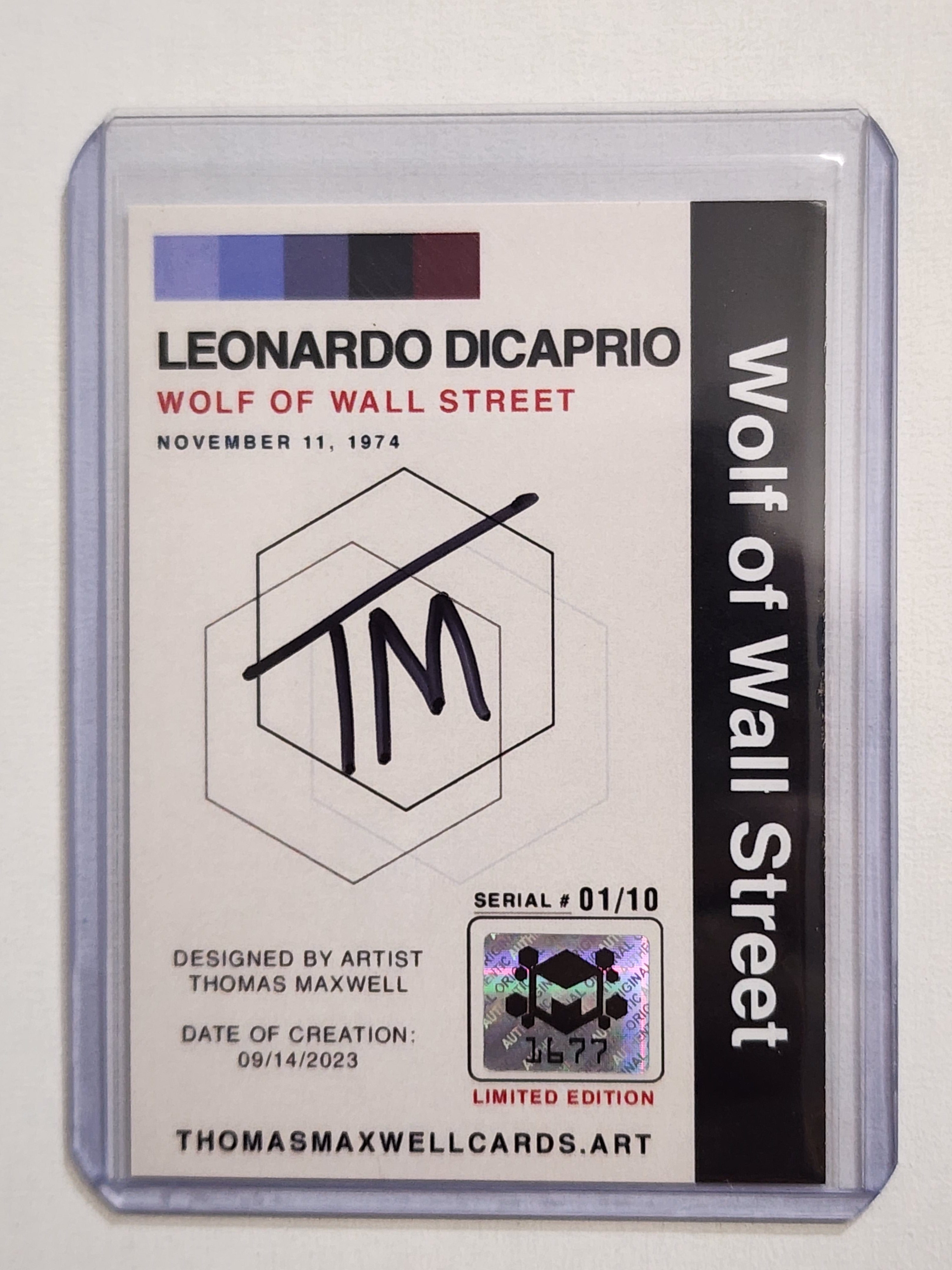 Leonardo DiCaprio Artist Signed Wolf of Wall Street Art Card 1/10