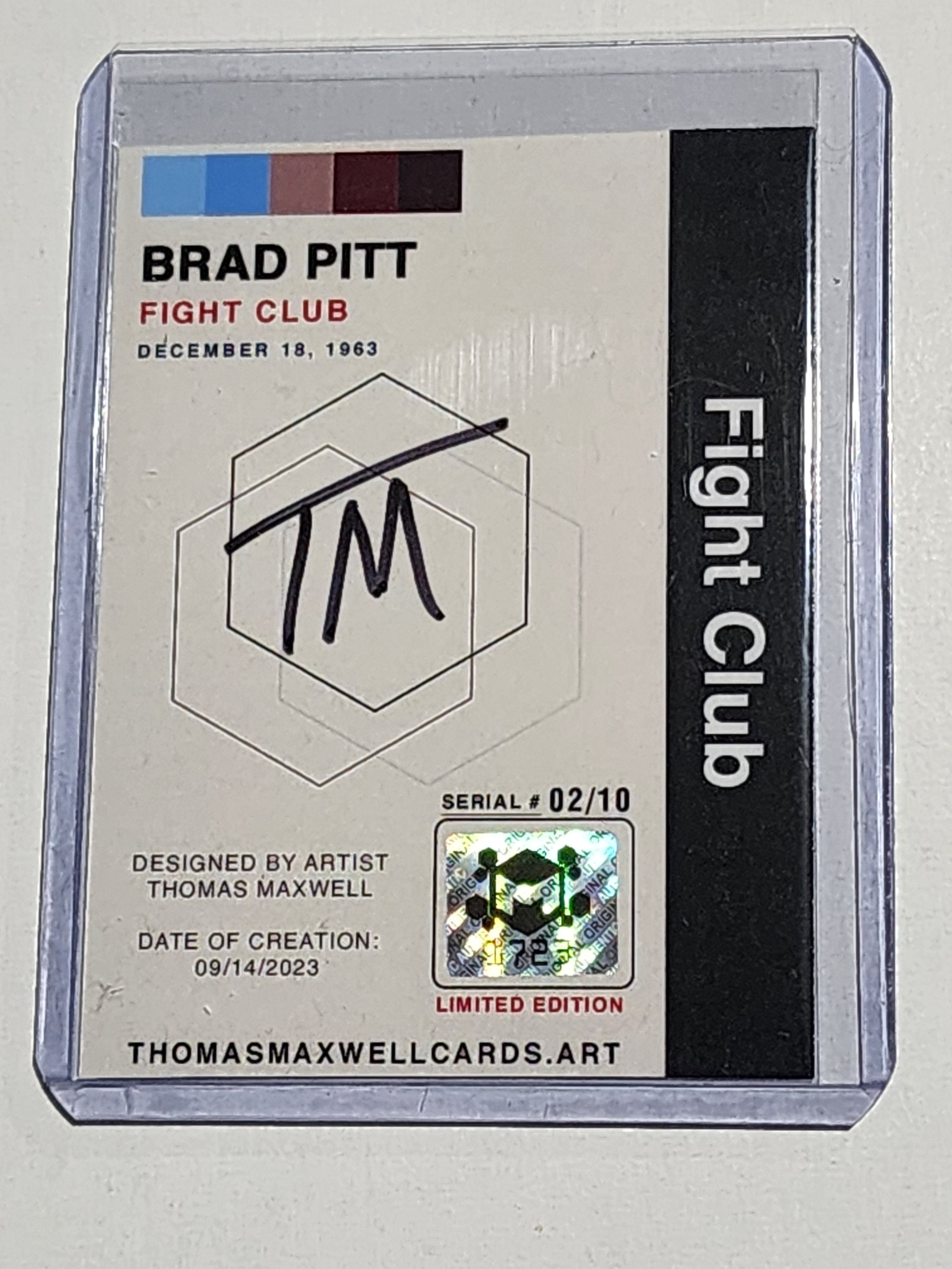 Brad Pitt Artist Signed Fight Club Art Card 2/10