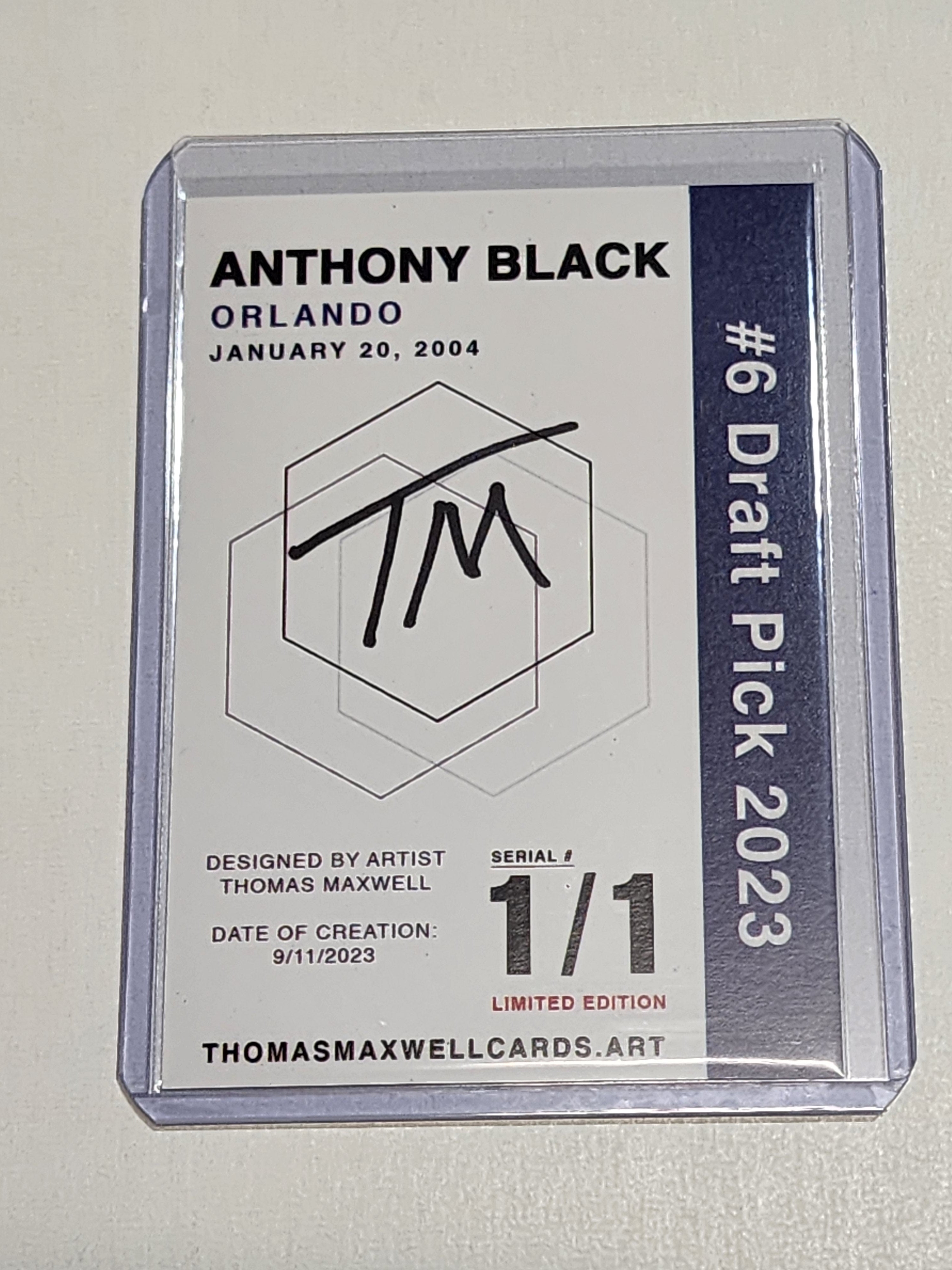 Anthony Black Artist Signed Orlando Magic Refractor Art Card 1/1