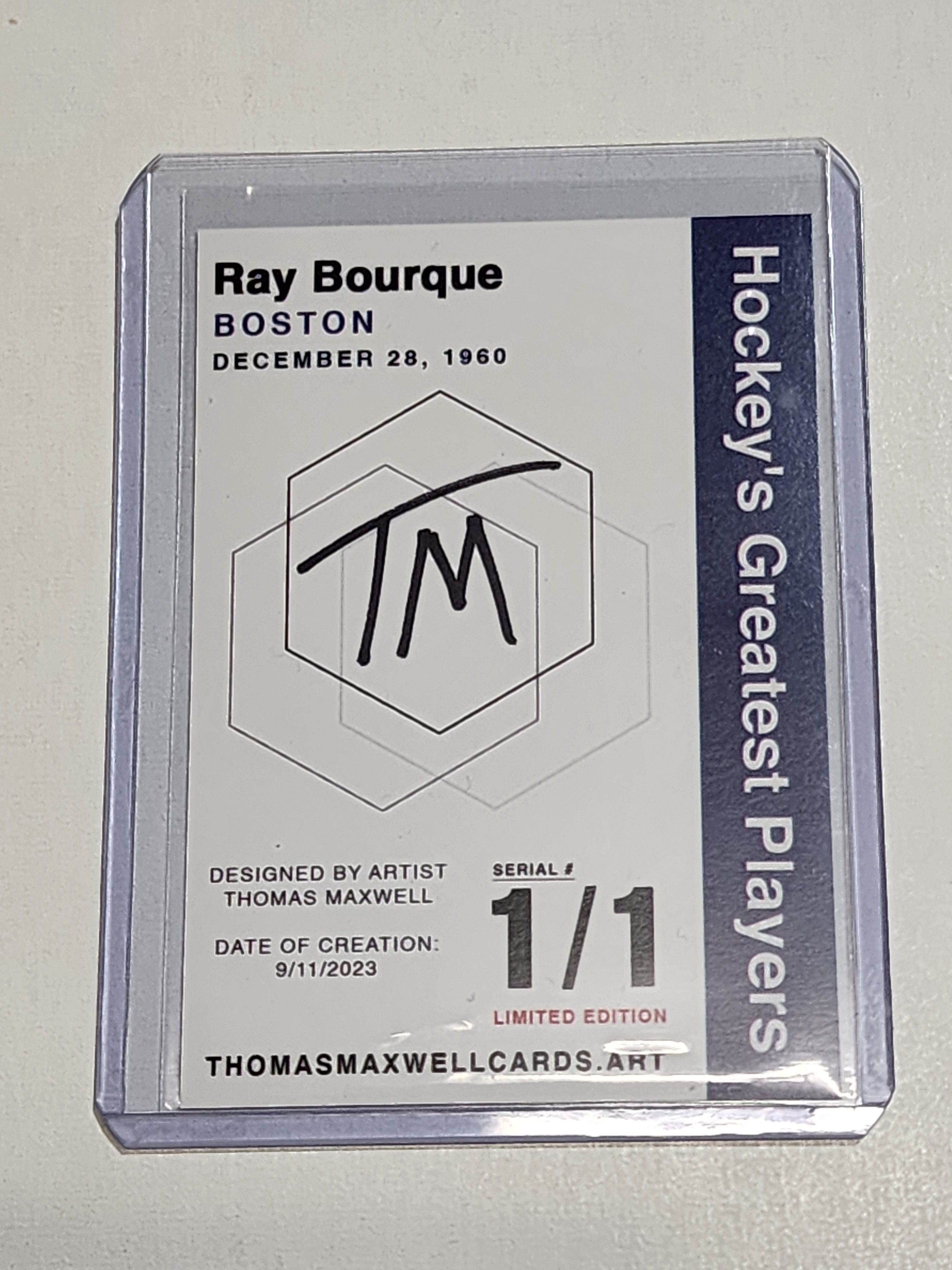 Ray Bourque Artist Signed Boston Bruins Refractor Art Card 1/1