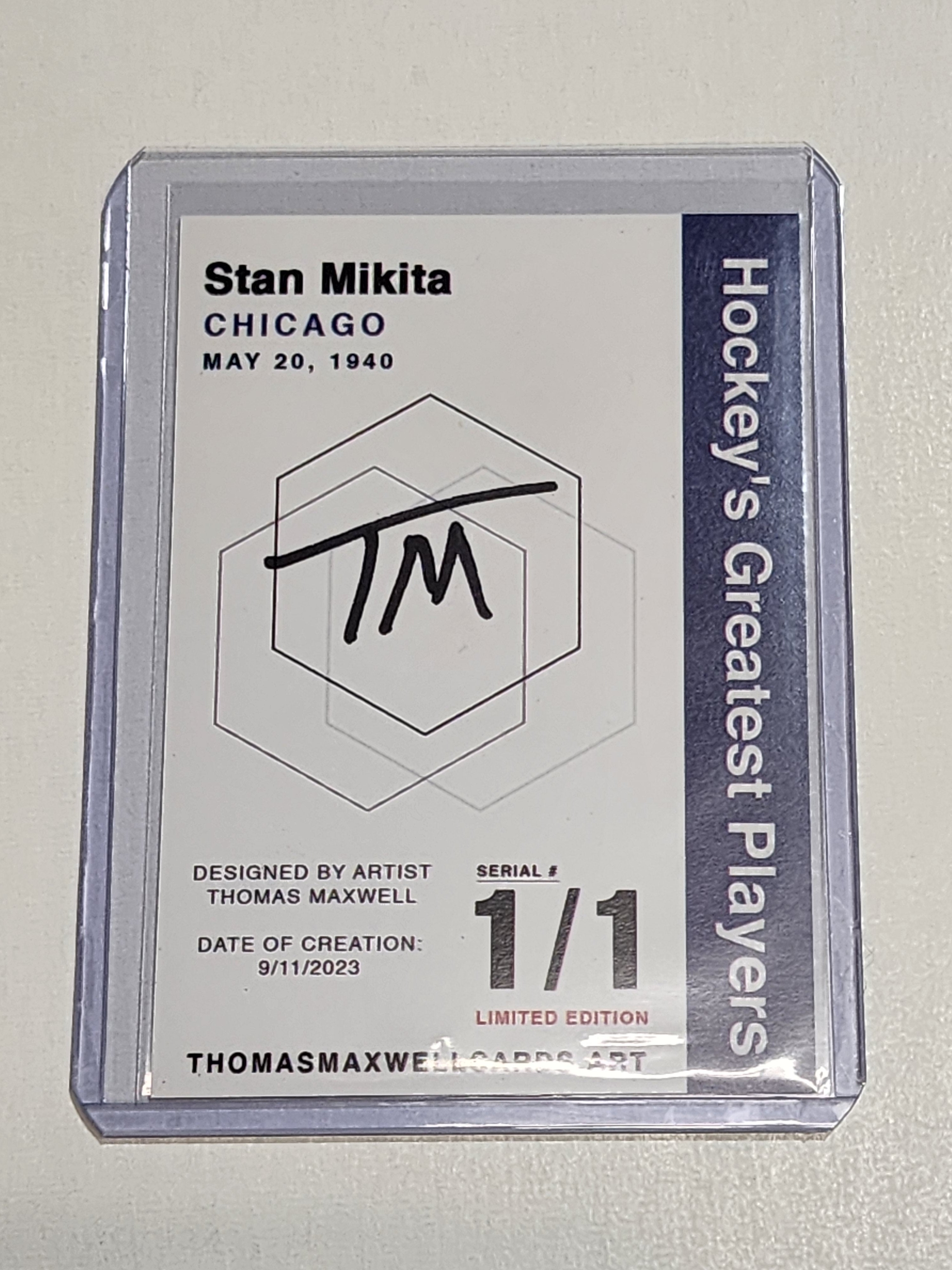 Stan Mikita Artist Chicago Blackhawks TEAM Refractor Art Card 1/1