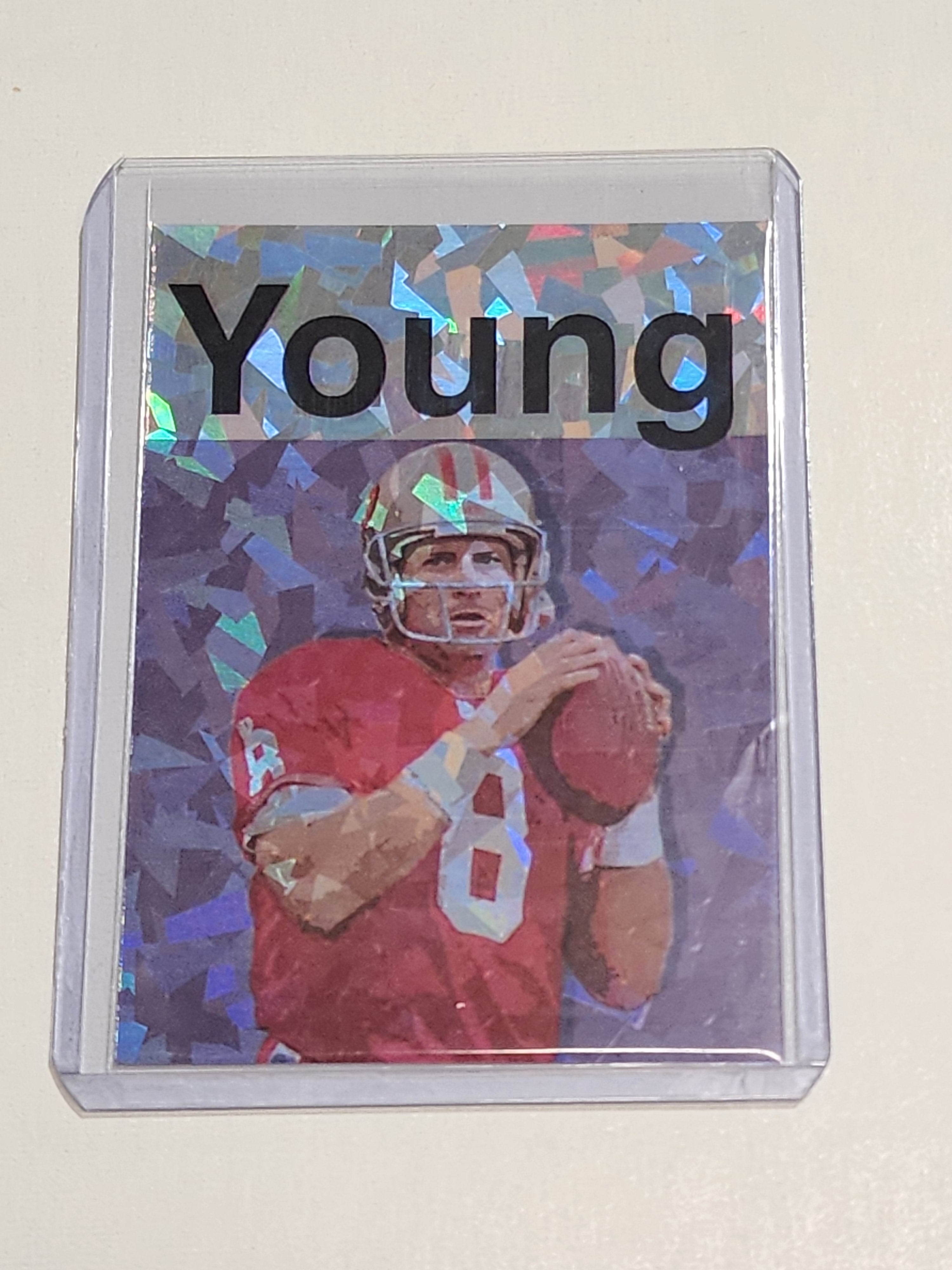 Steve Young Artist Signed San Franciso 49ers Refractor Art Card 1/1