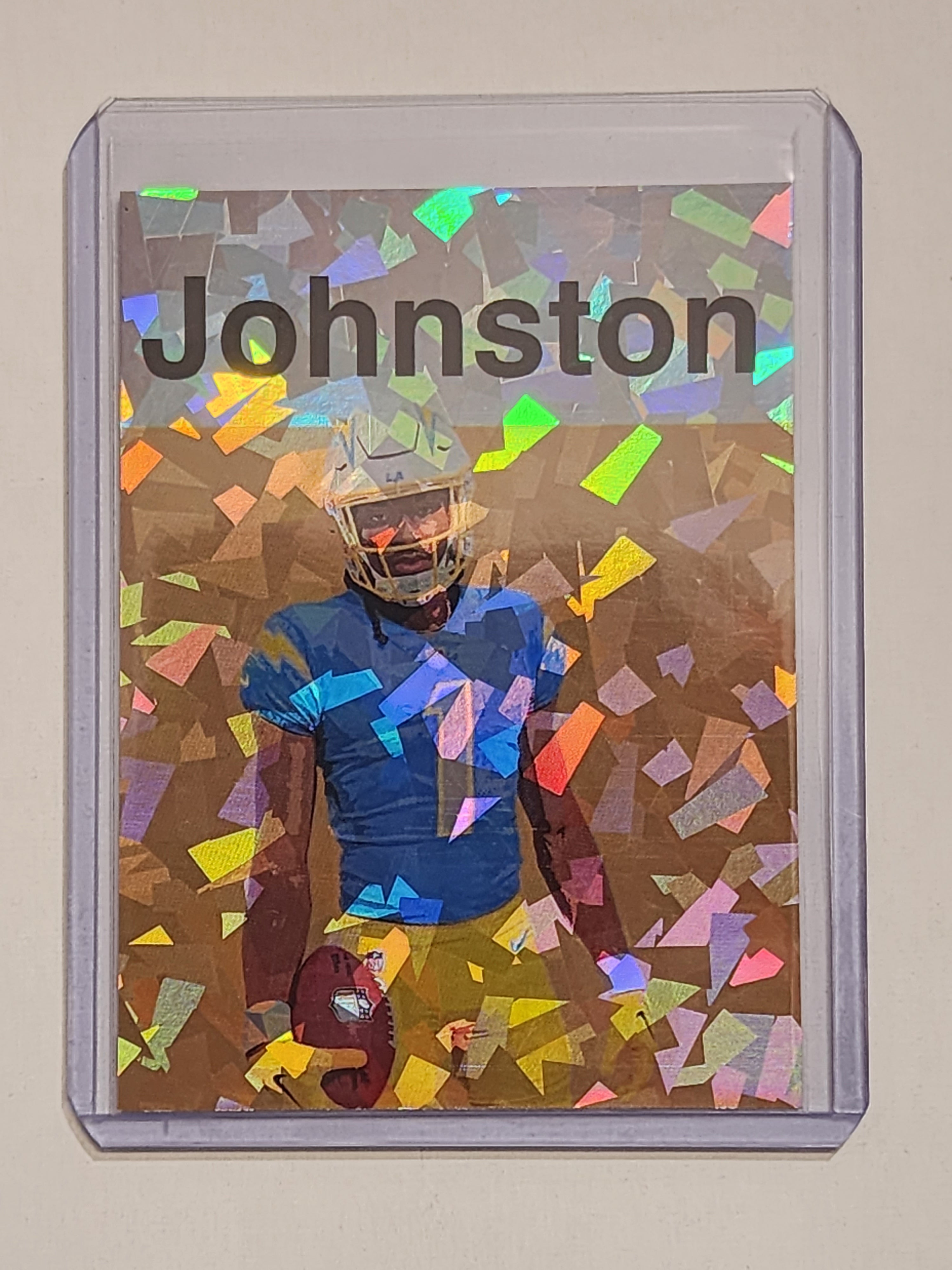 Quentin Johnston Artist Signed Los Angeles Chargers Refractor Art Card 1/1