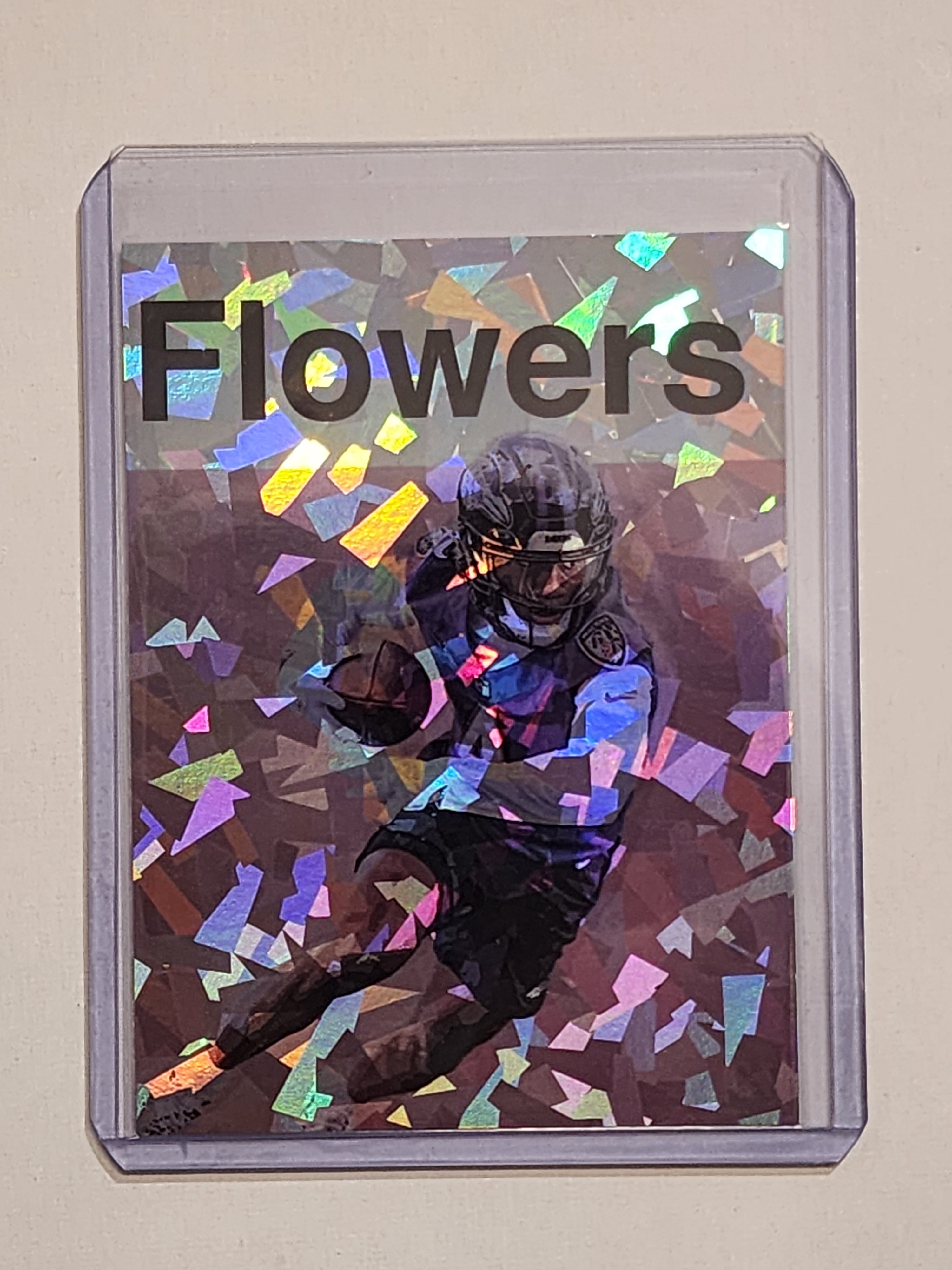 Zay Flowers Artist Signed Baltimore Ravens Refractor Art Card 1/1