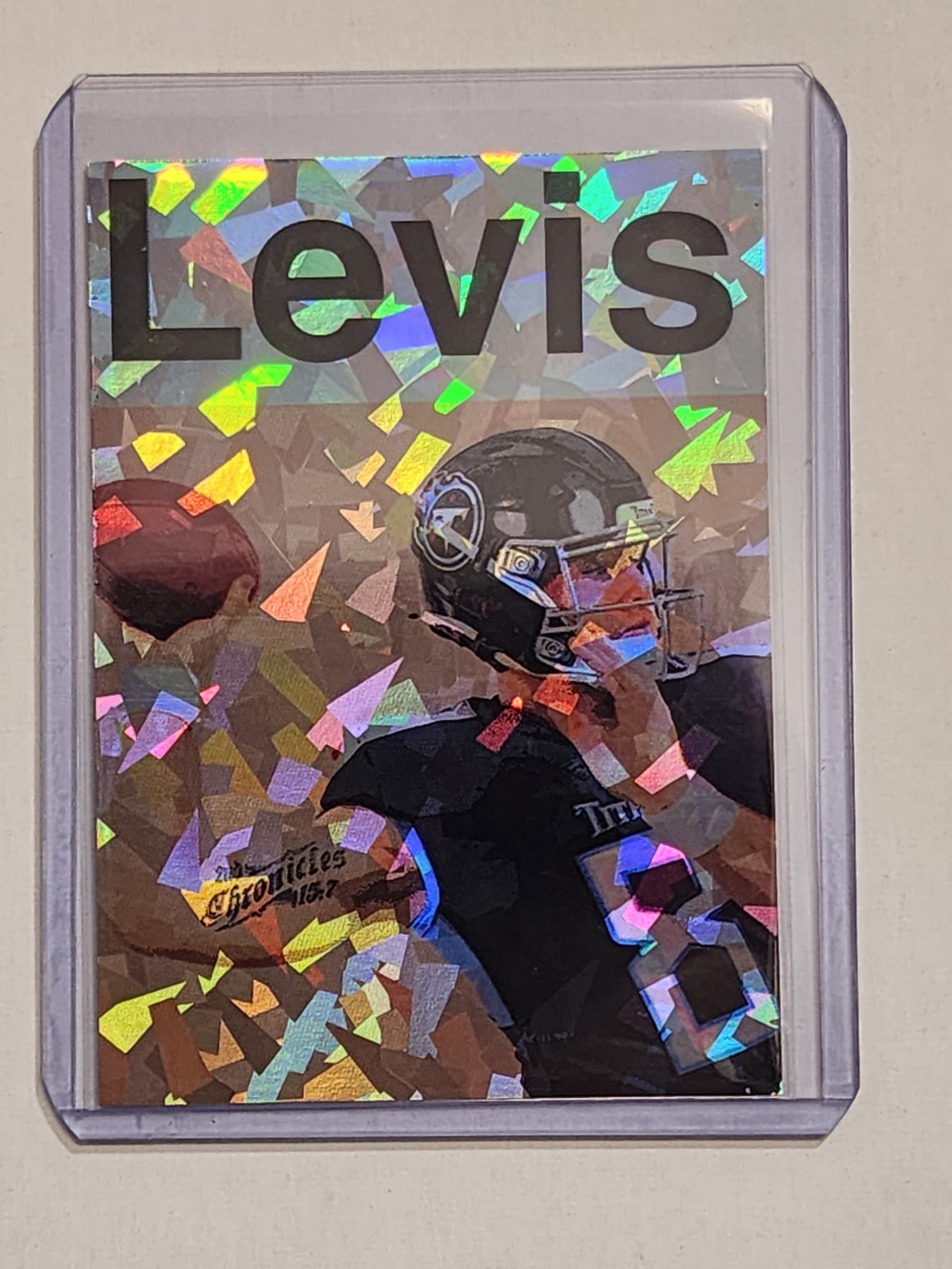 Will Levis Artist Signed Tennessee Titans Refractor Art Card 1/1