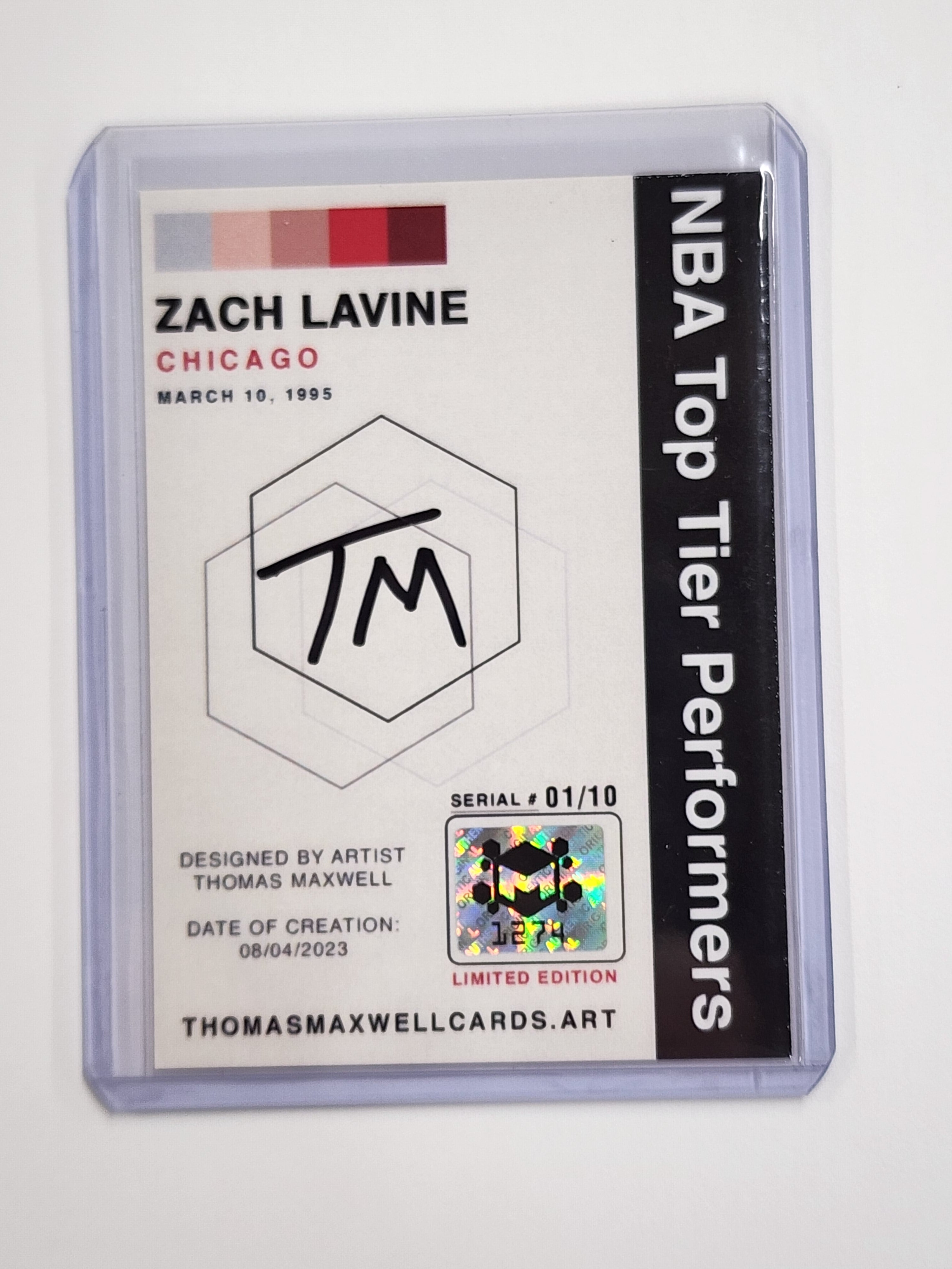 Zach LaVine Artist Signed Basketball Art Card 1/10