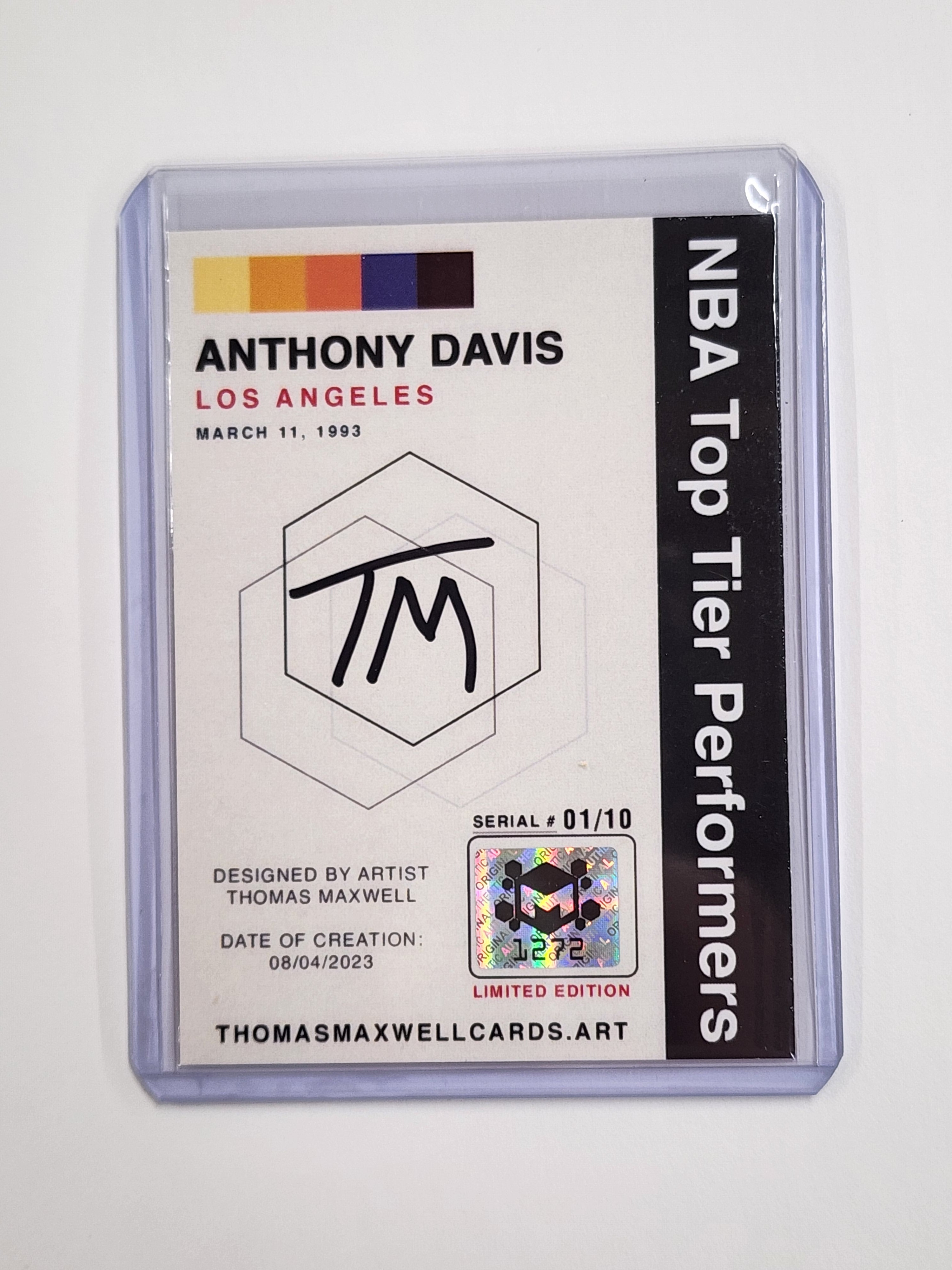 Anthony Davis Artist Signed Basketball Art Card 1/10