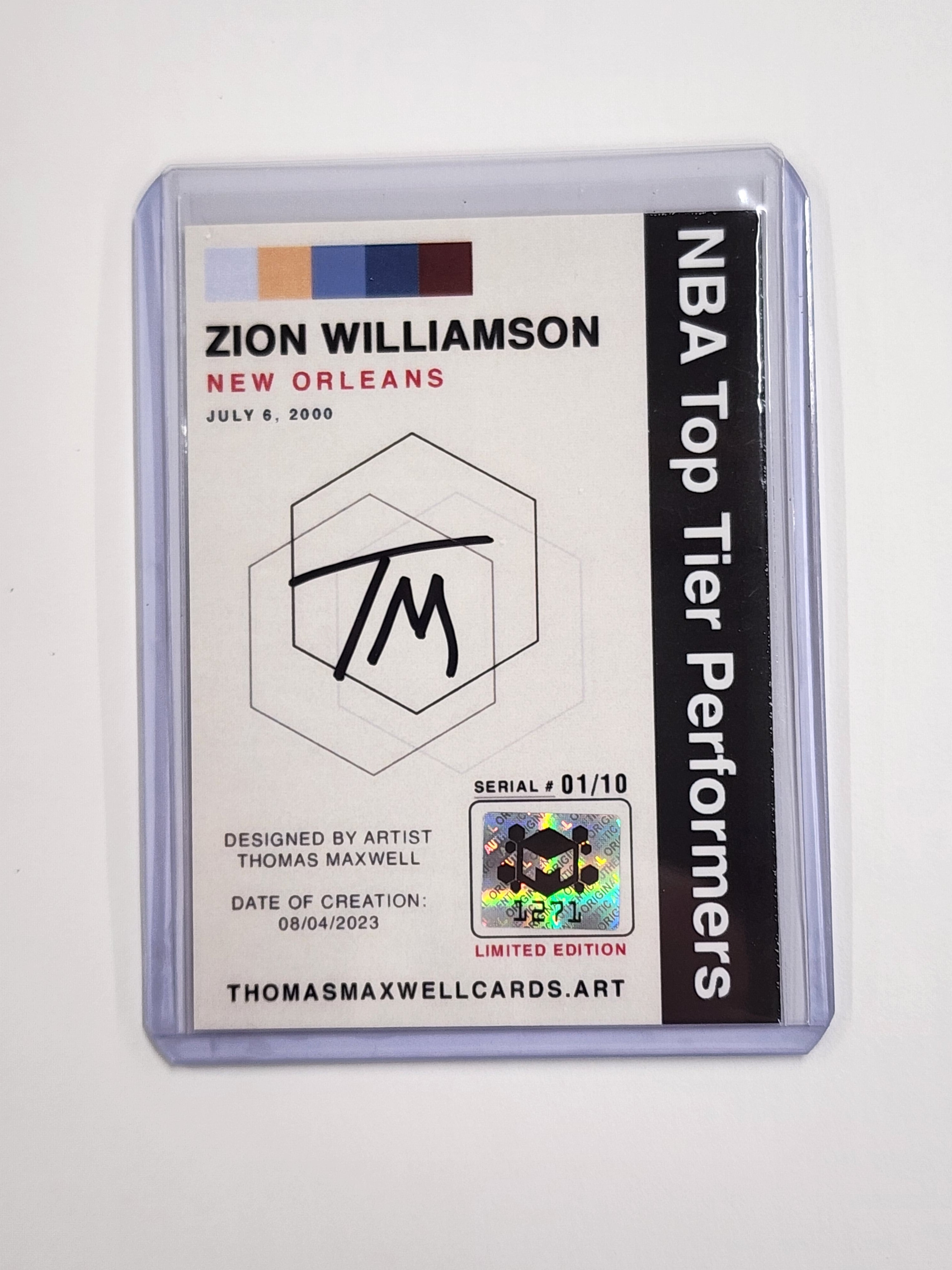 Zion Williamson Artist Signed Basketball Art Card 1/10