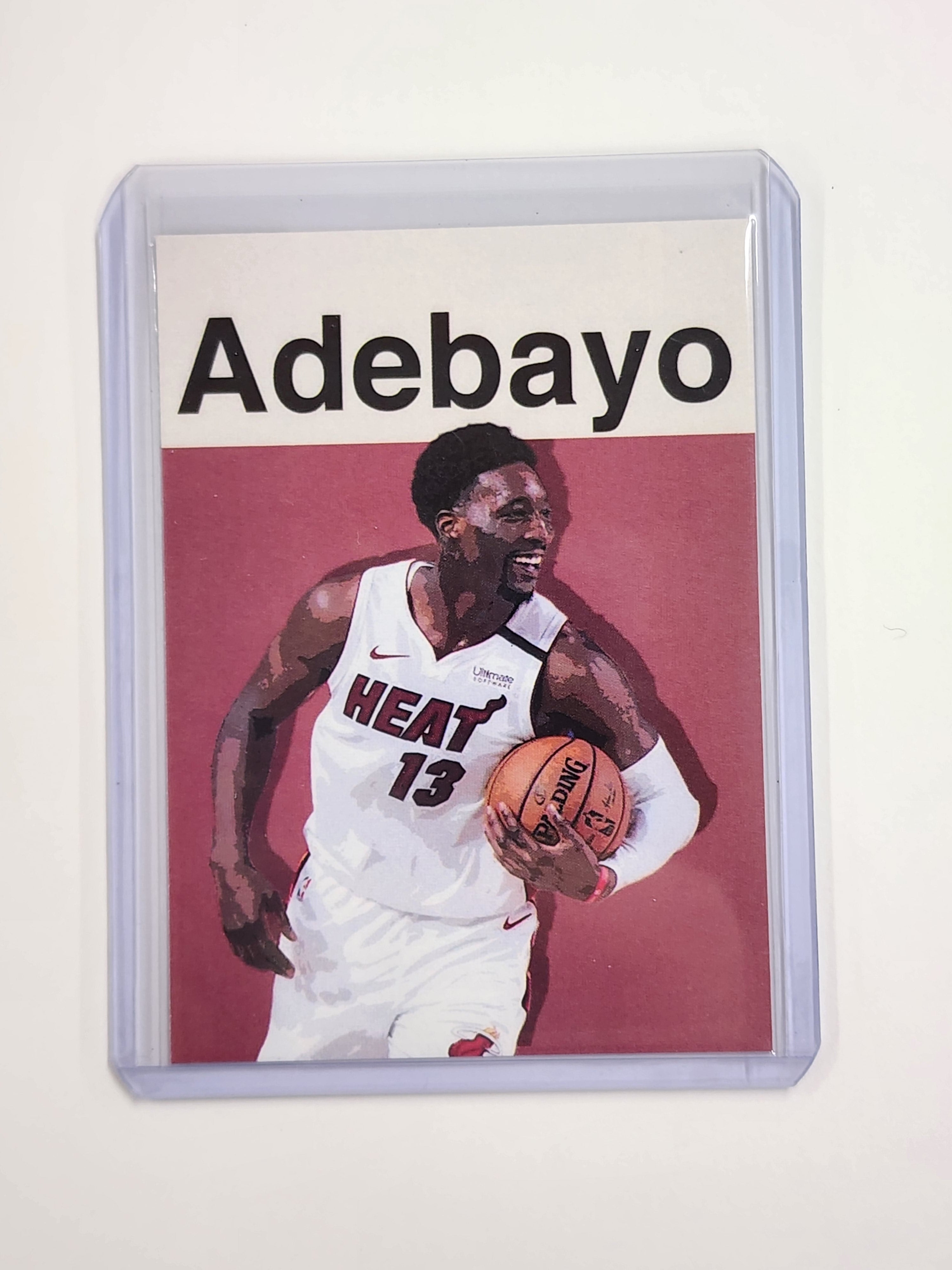 Bam Adebayo Artist Signed Basketball Art Card 1/10