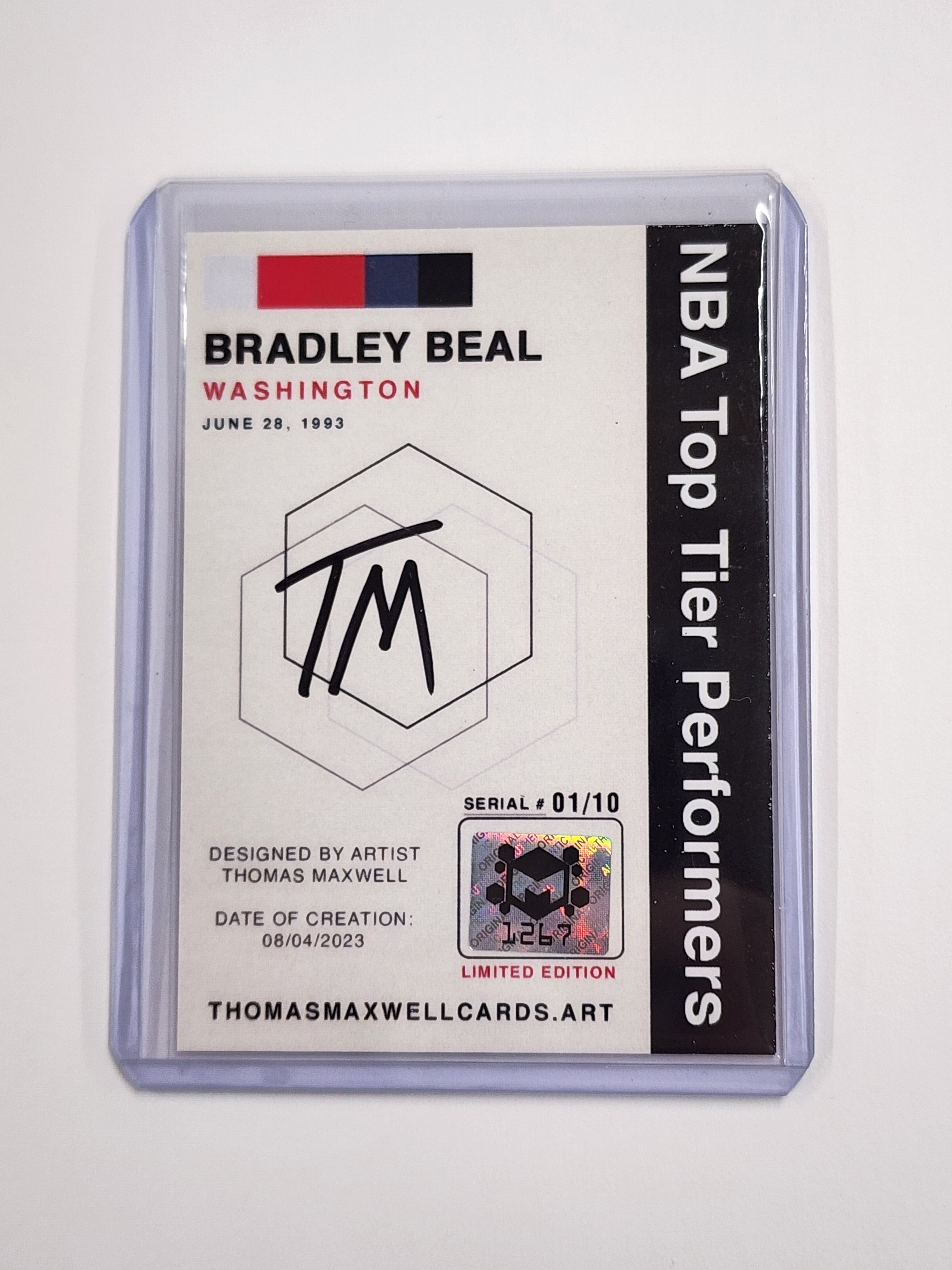 Bradley Beal Artist Signed Basketball Art Card 1/10