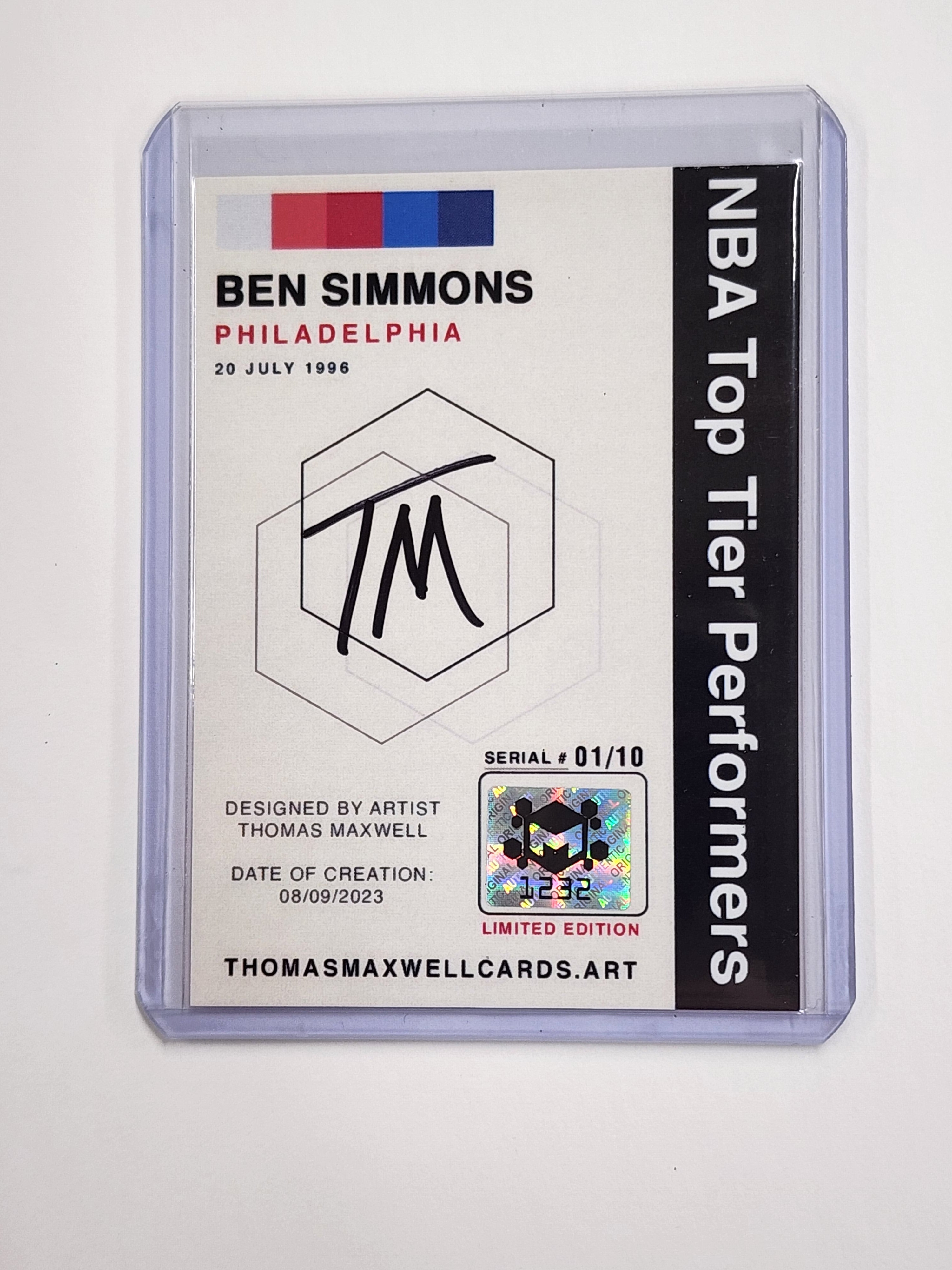 Ben Simmons Artist Signed Basketball Art Card 1/10