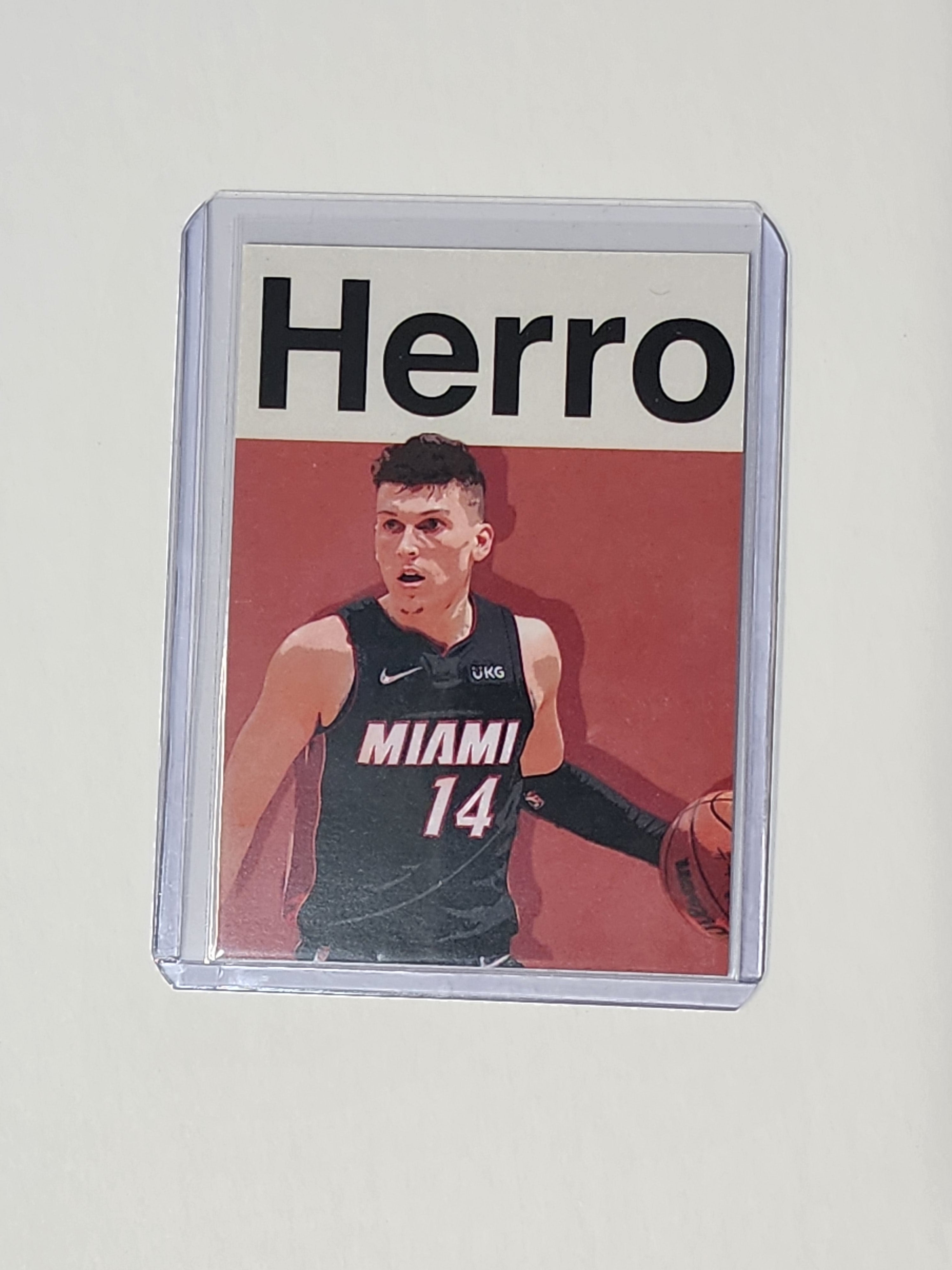 Tyler Herro Artist Signed Basketball Art Card 1/10