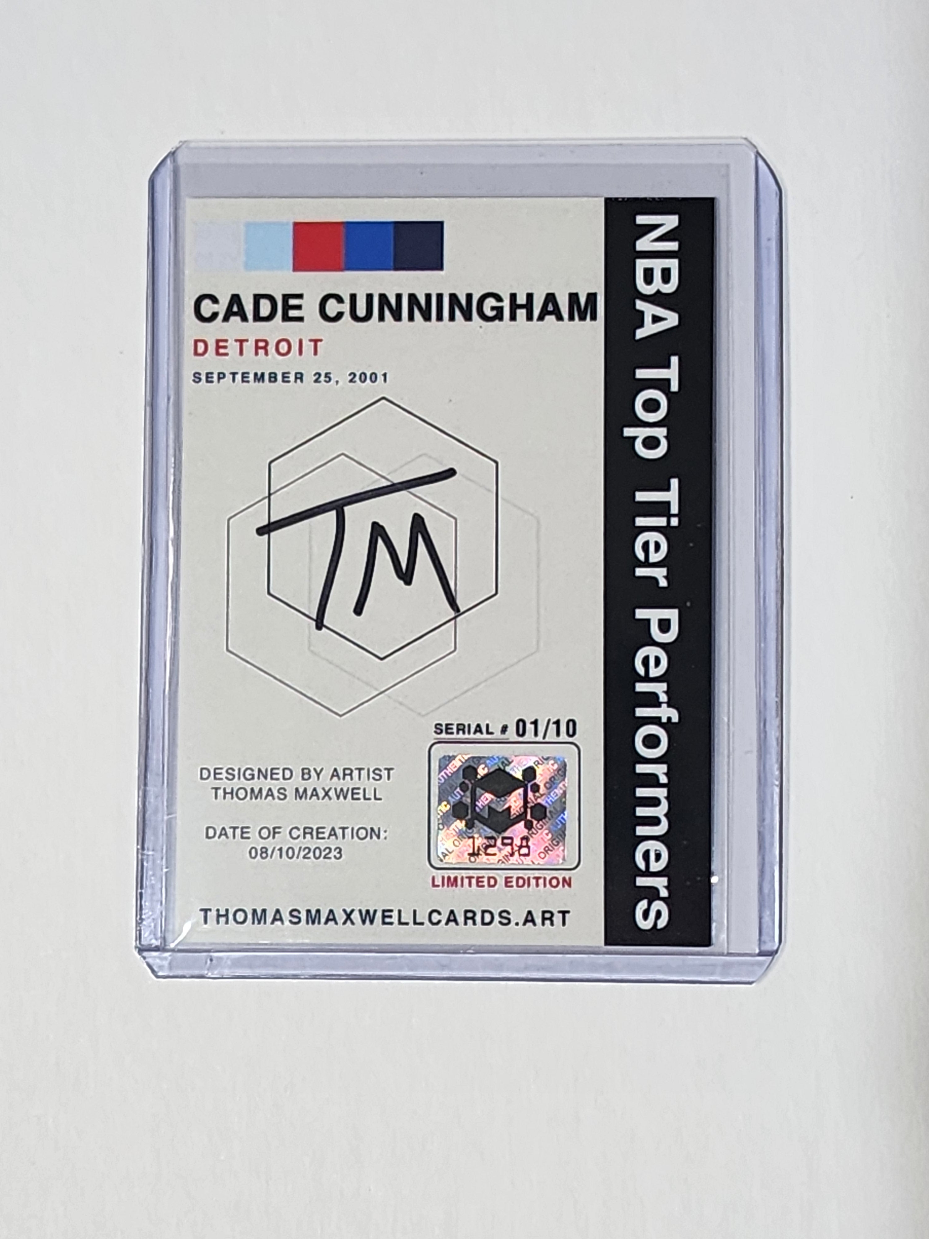 Cade Cunningham Artist Signed Basketball Art Card 1/10