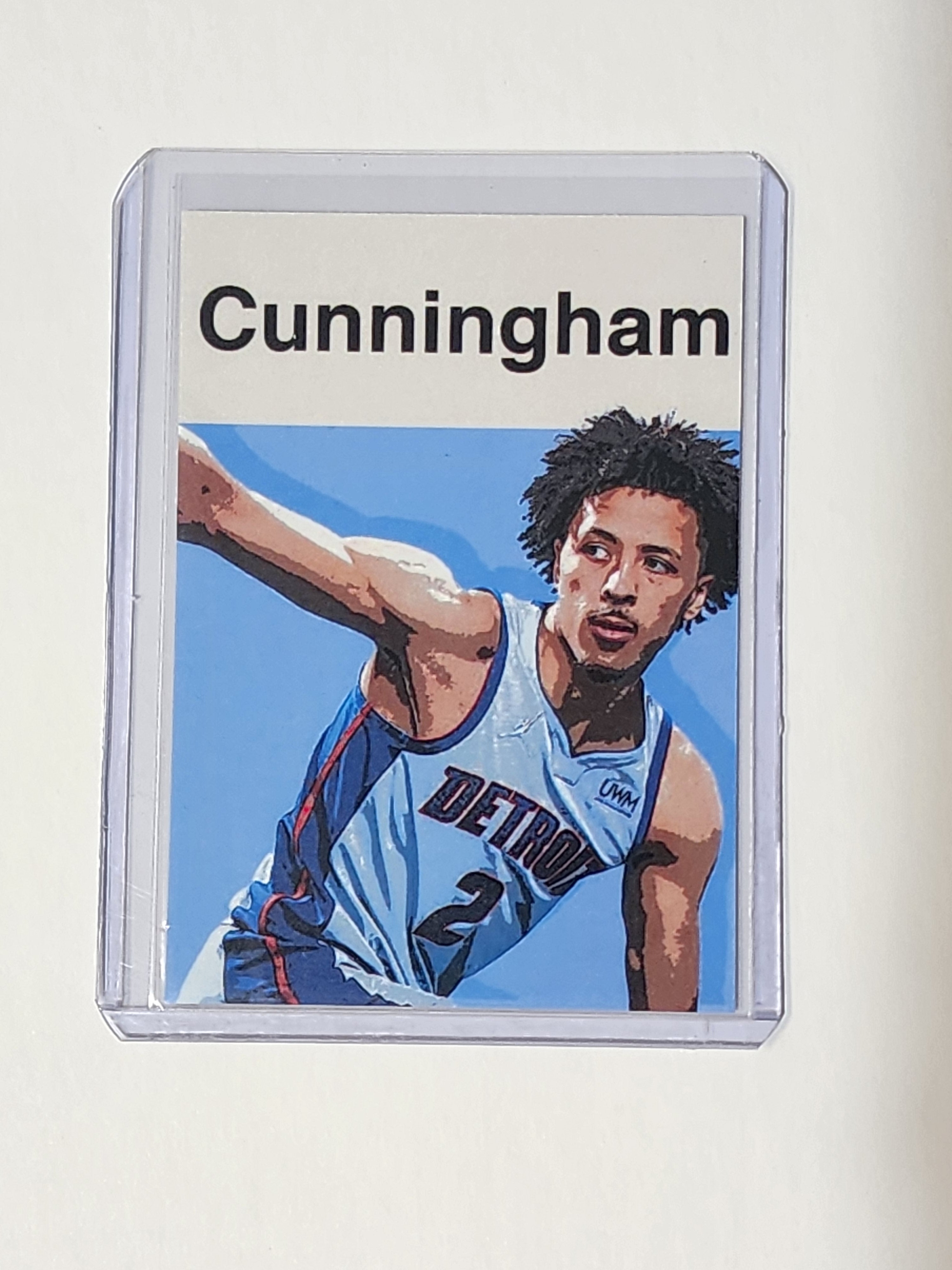 Cade Cunningham Artist Signed Basketball Art Card 1/10