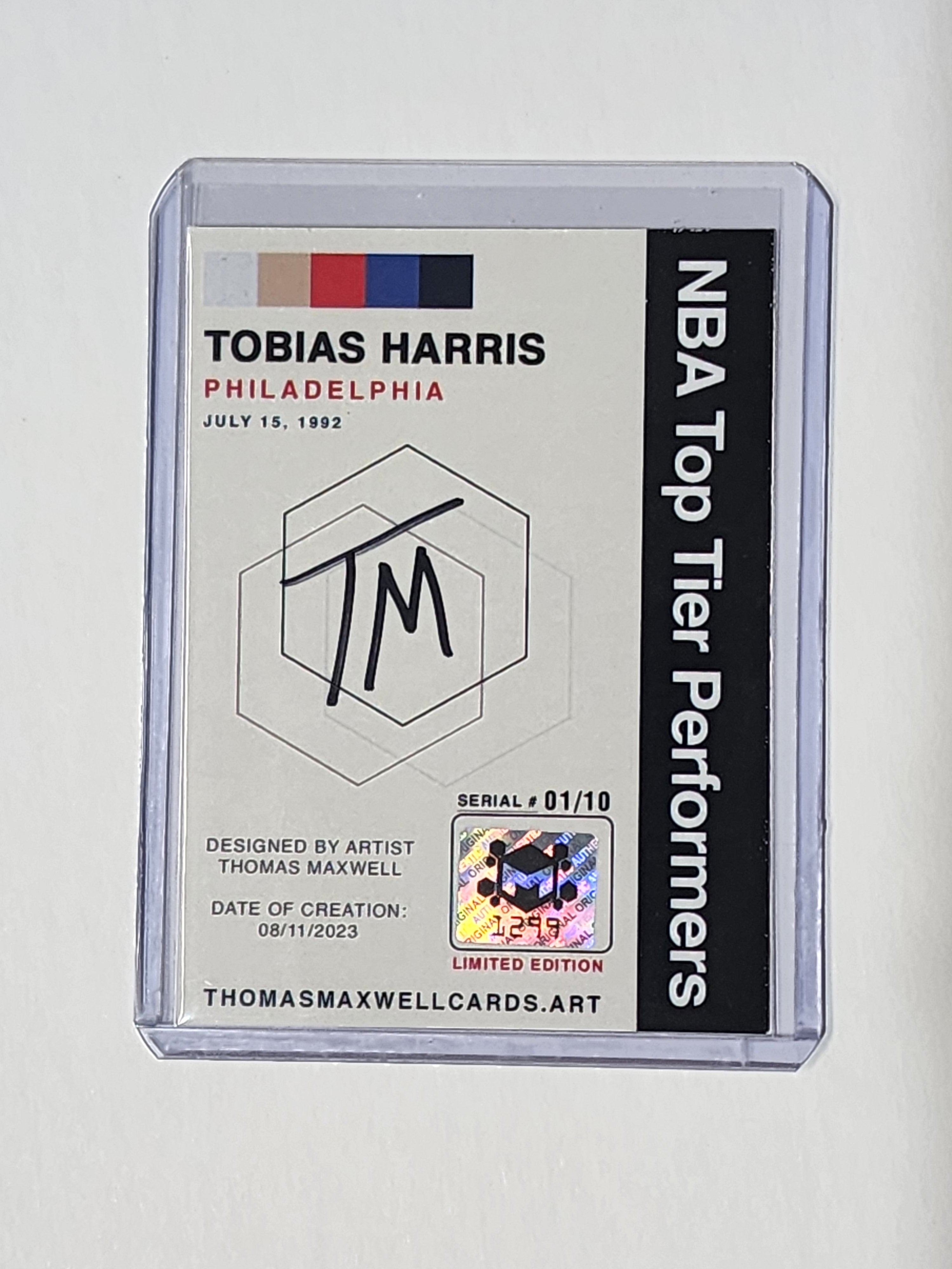 Tobias Harris Artist Signed Basketball Art Card 1/10