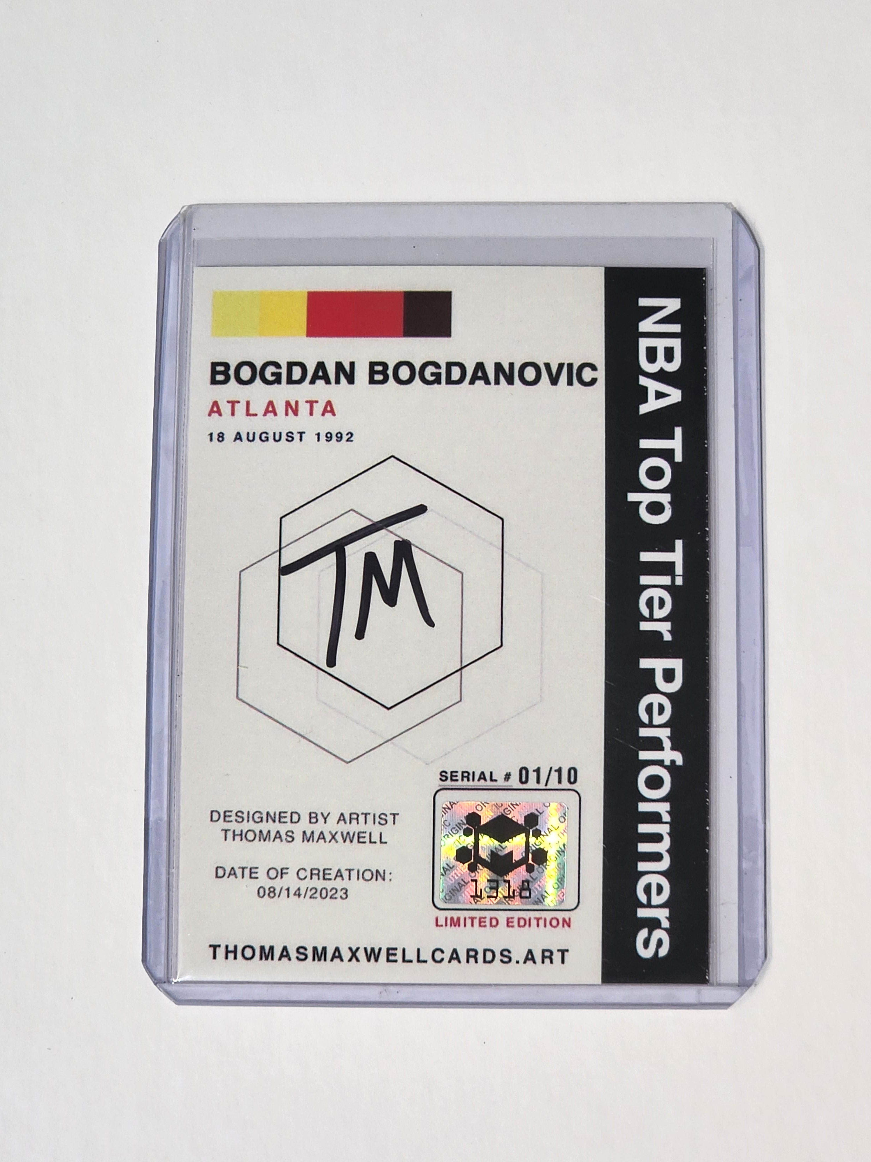 Bogdan Bogdanovic  Artist Signed Basketball Art Card 1/10