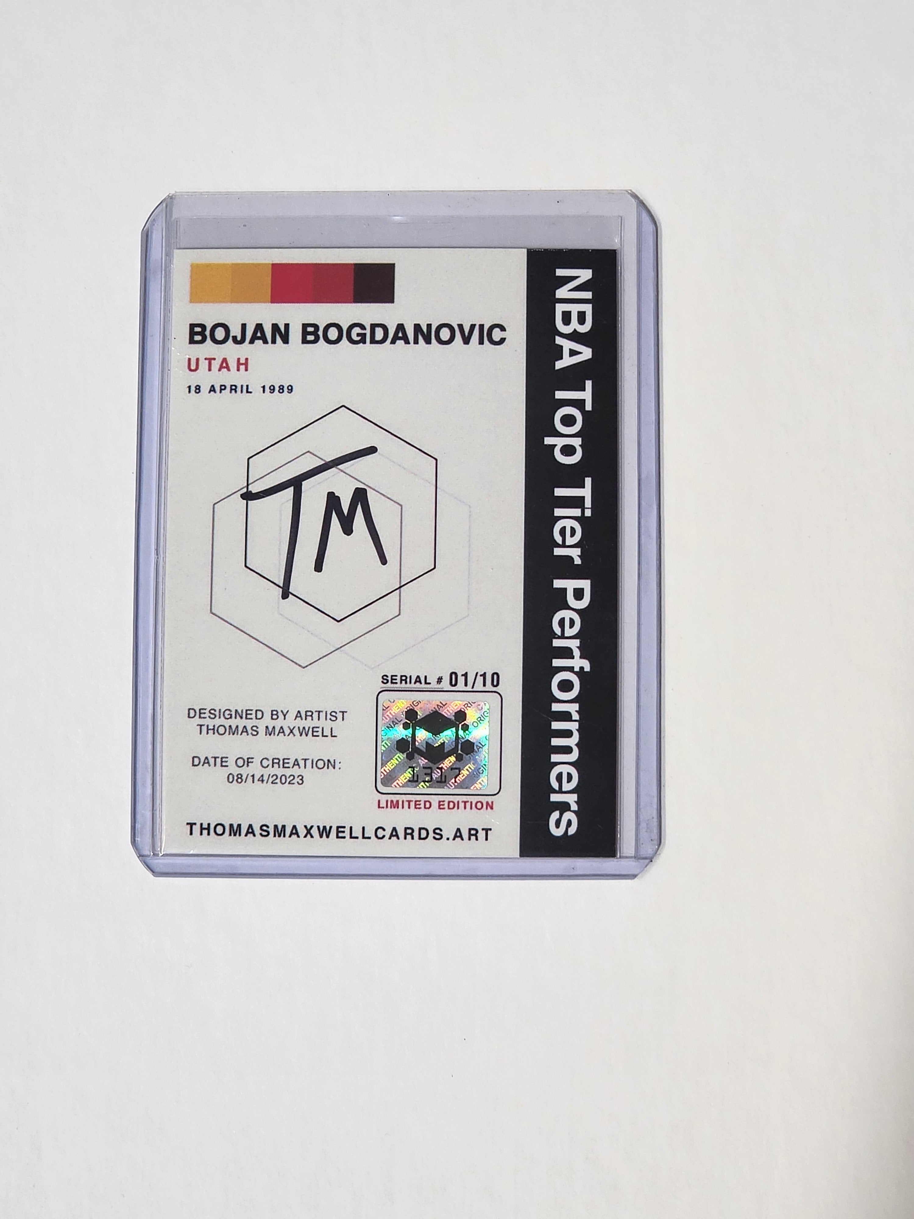 Bojan Bogdanovic Artist Signed Basketball Art Card 1/10