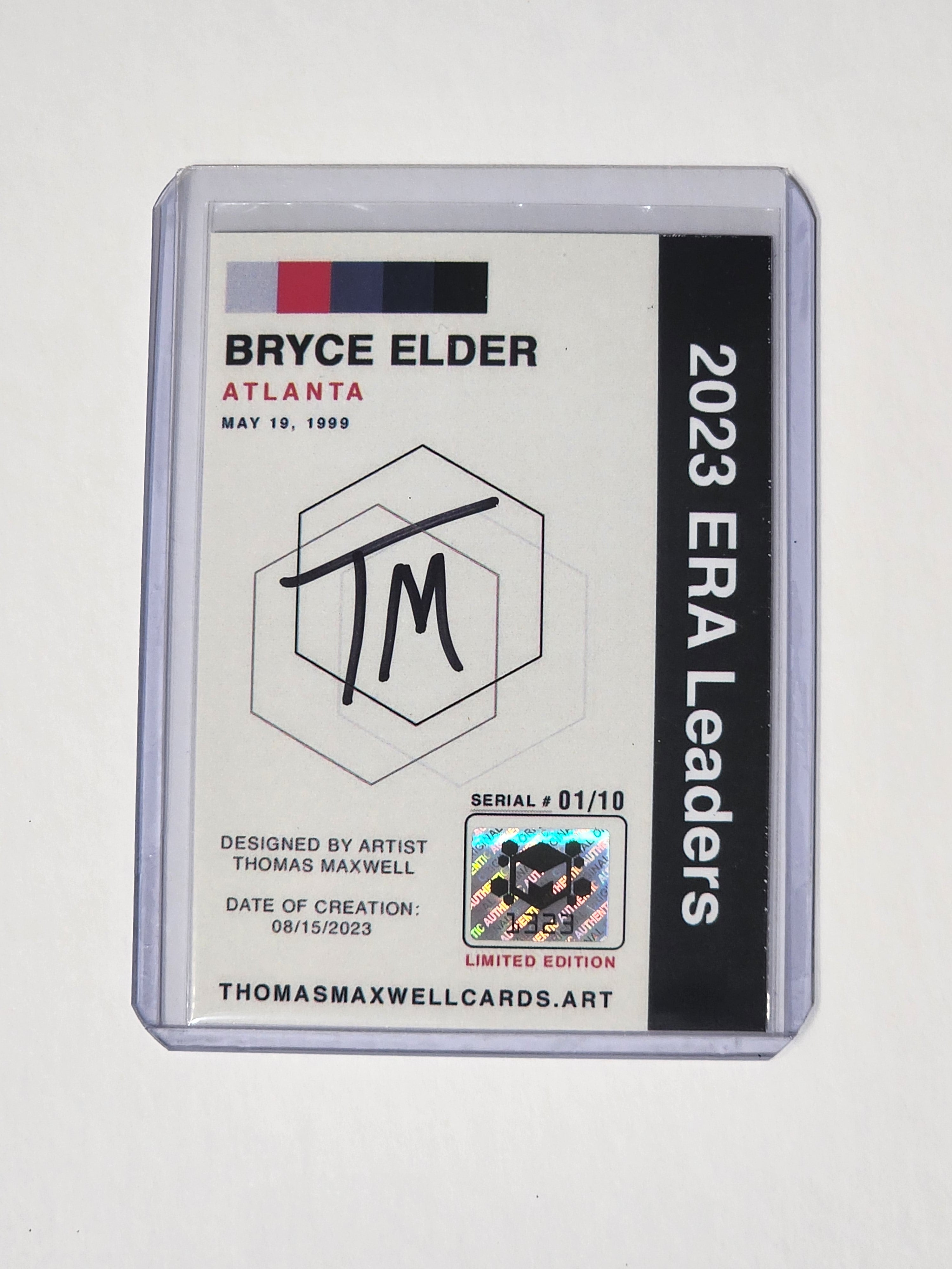 Bryce Elder Artist Signed Baseball Art Card 1/10