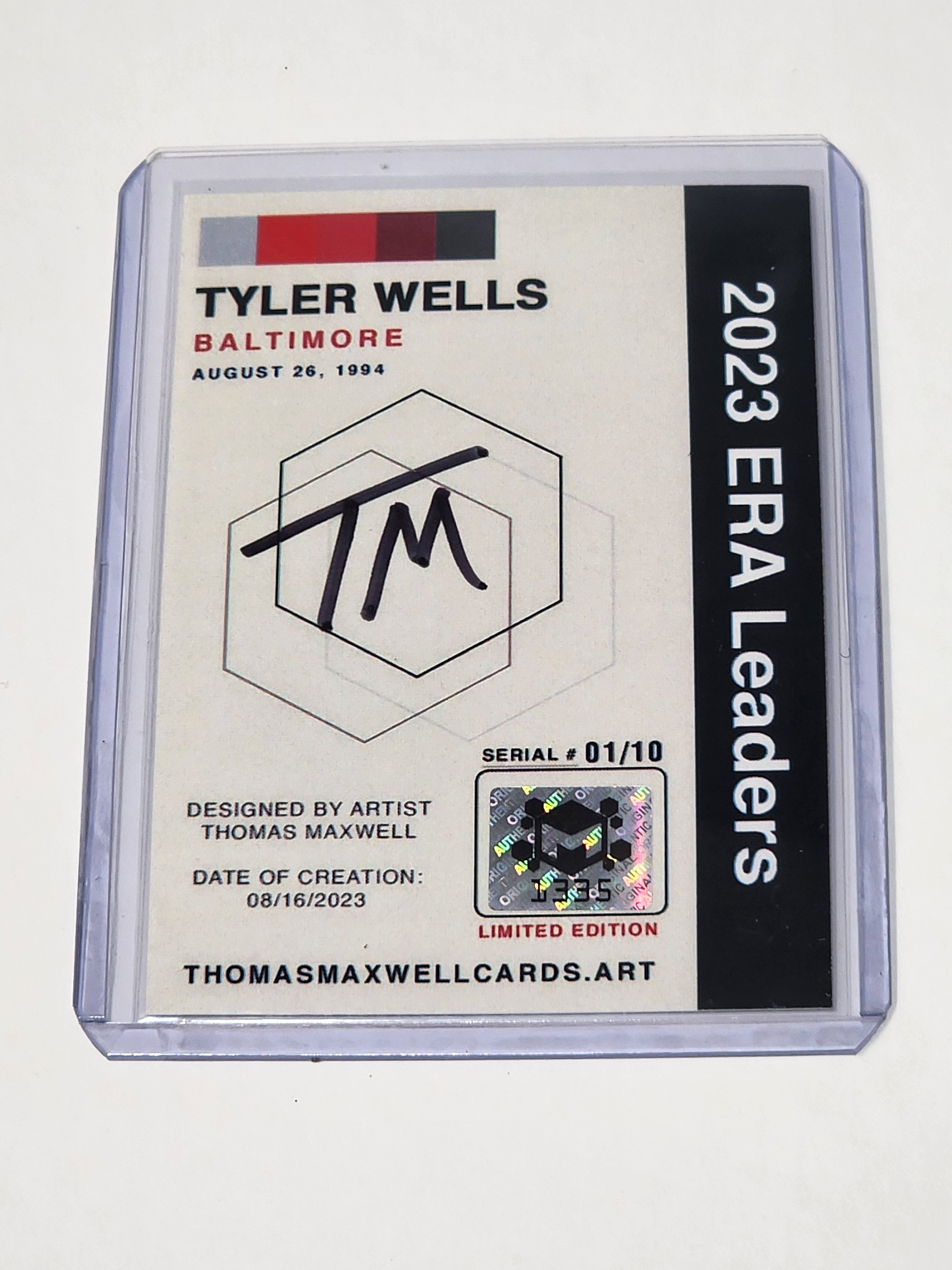 Tyler Wells Artist Signed Baseball Art Card 1/10