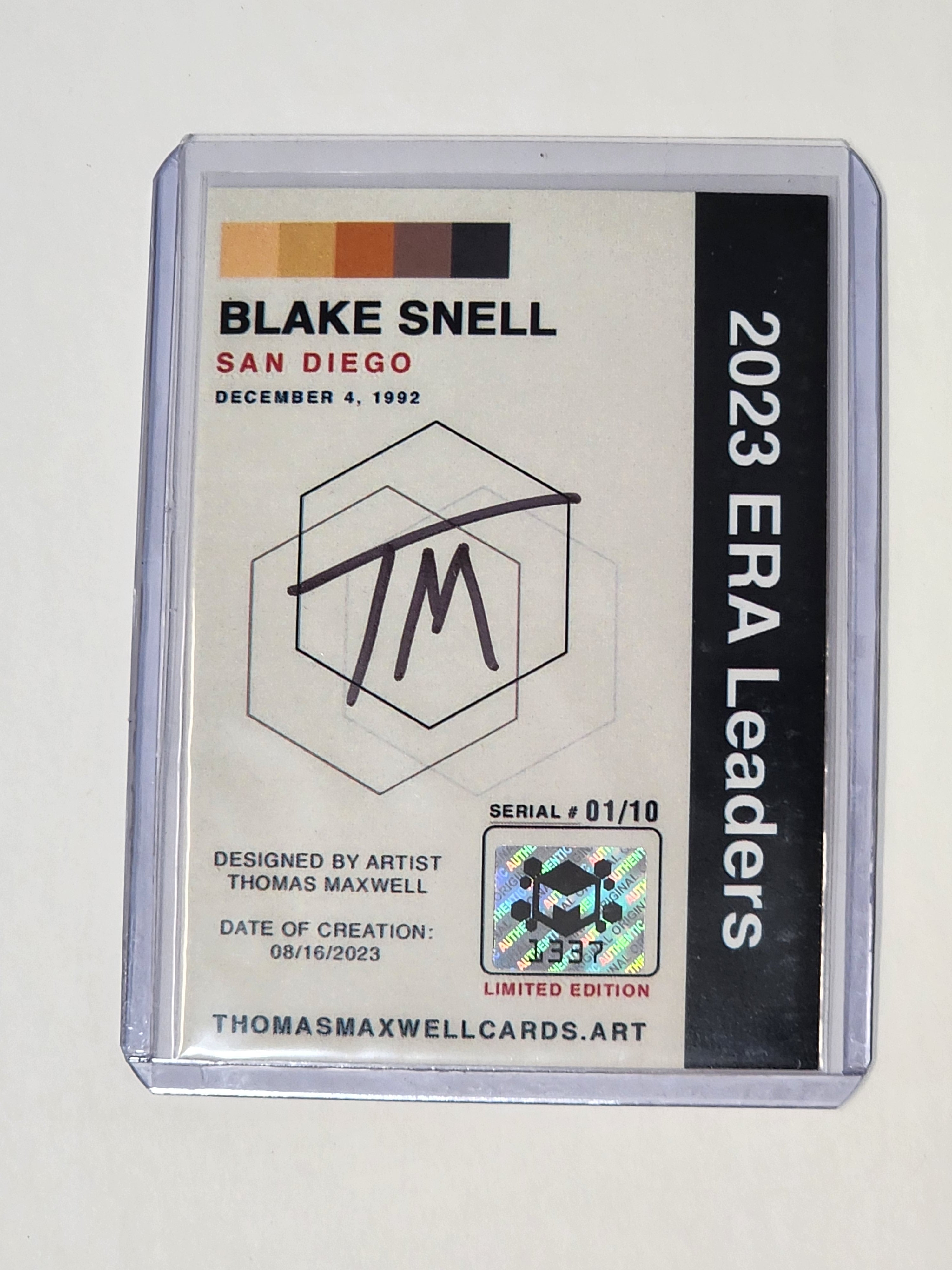 Blake Snell Artist Signed Baseball Art Card 1/10