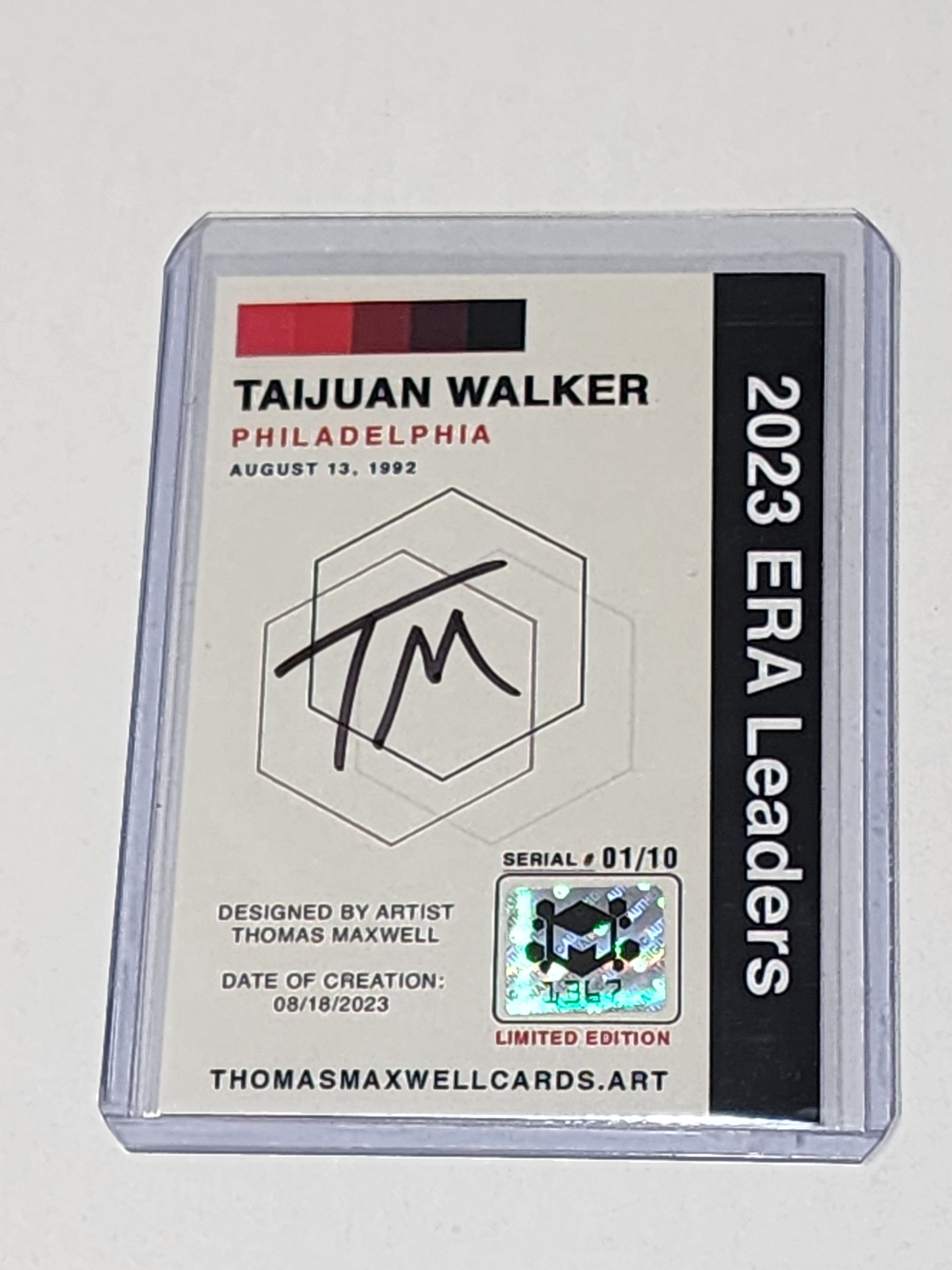 Taijuan Walker Artist Signed Baseball Art Card 1/10