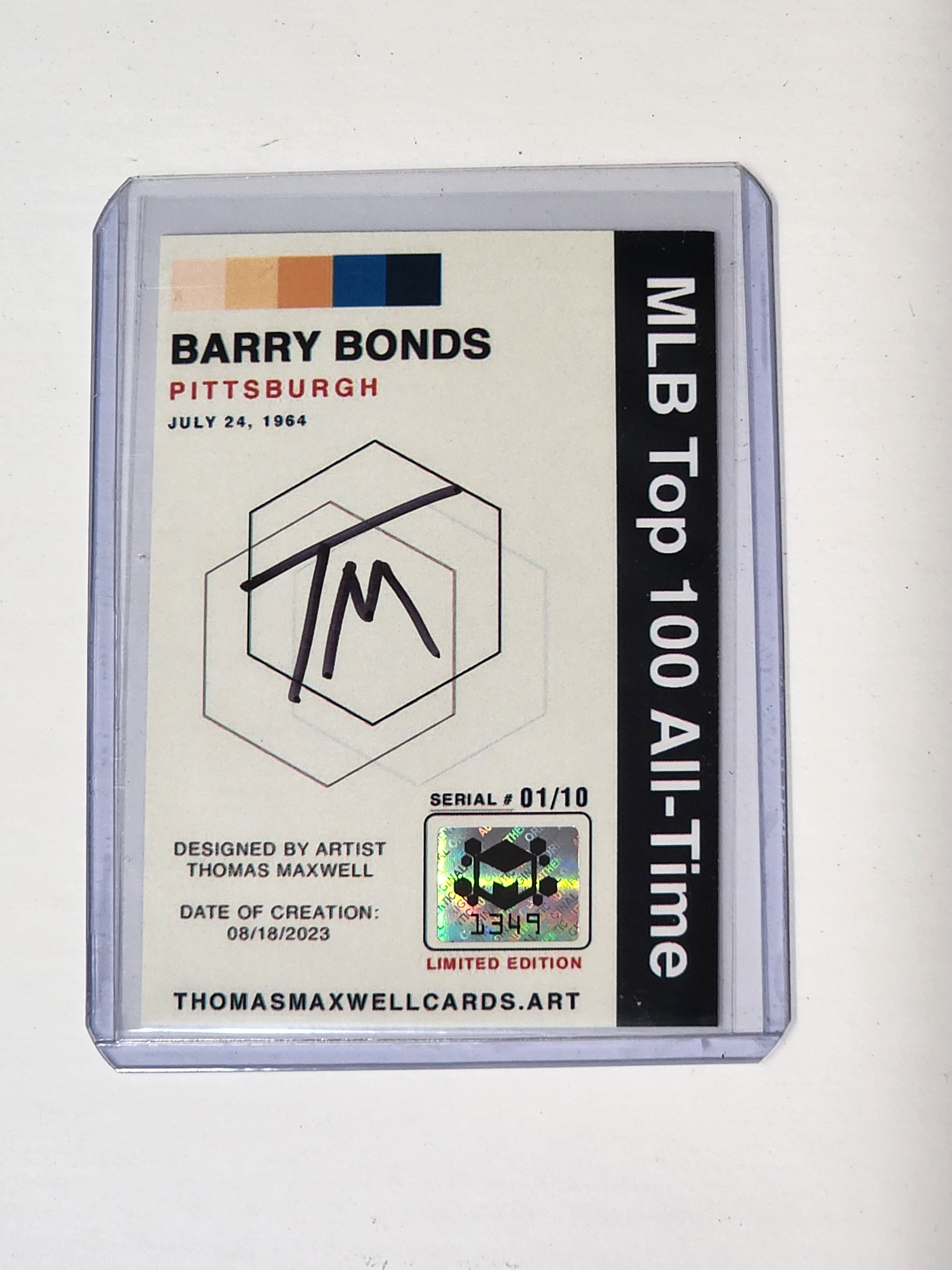 Barry Bonds Artist Signed Baseball Art Card 1/10