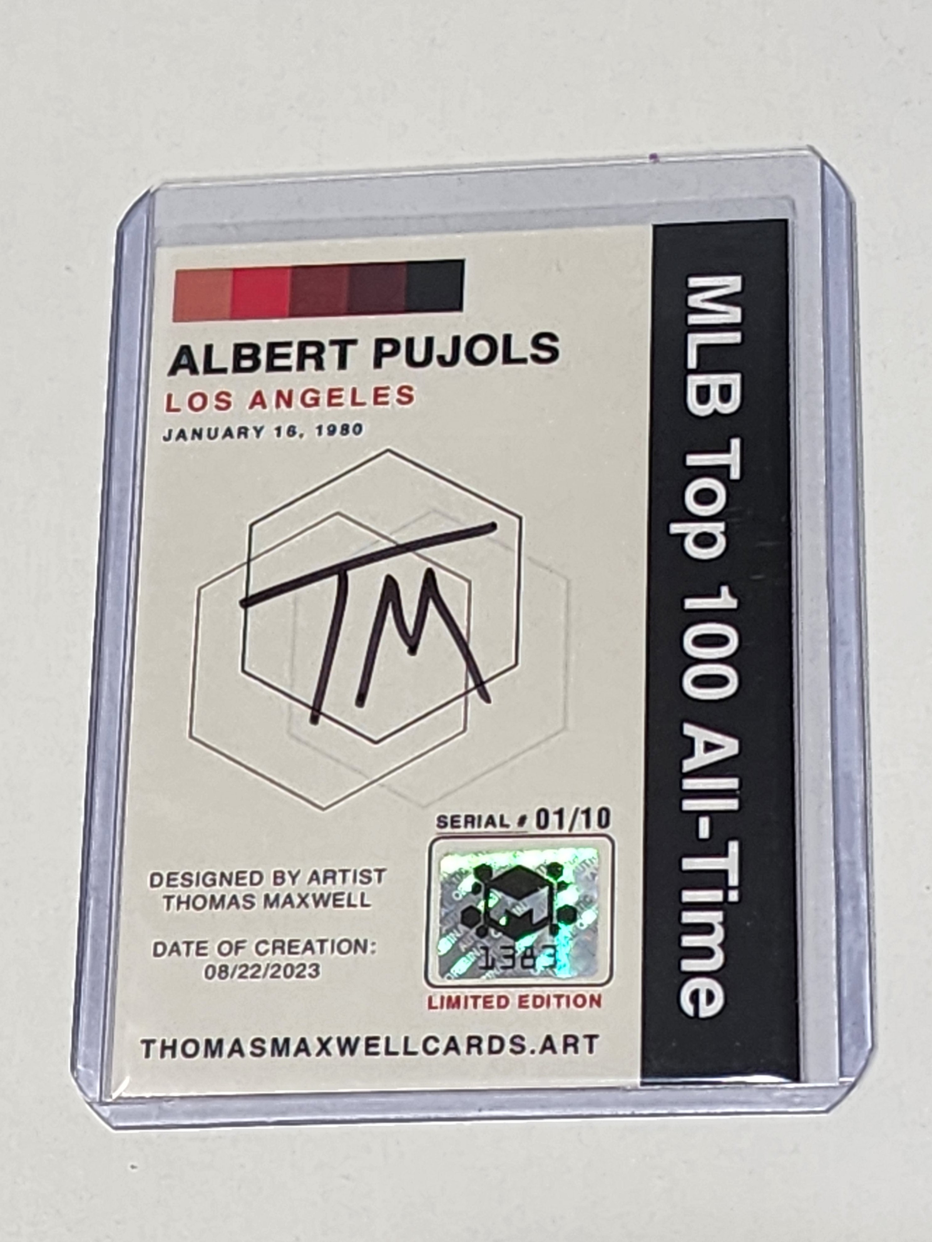 Albert Pujols Artist Signed Baseball Art Card 1/10