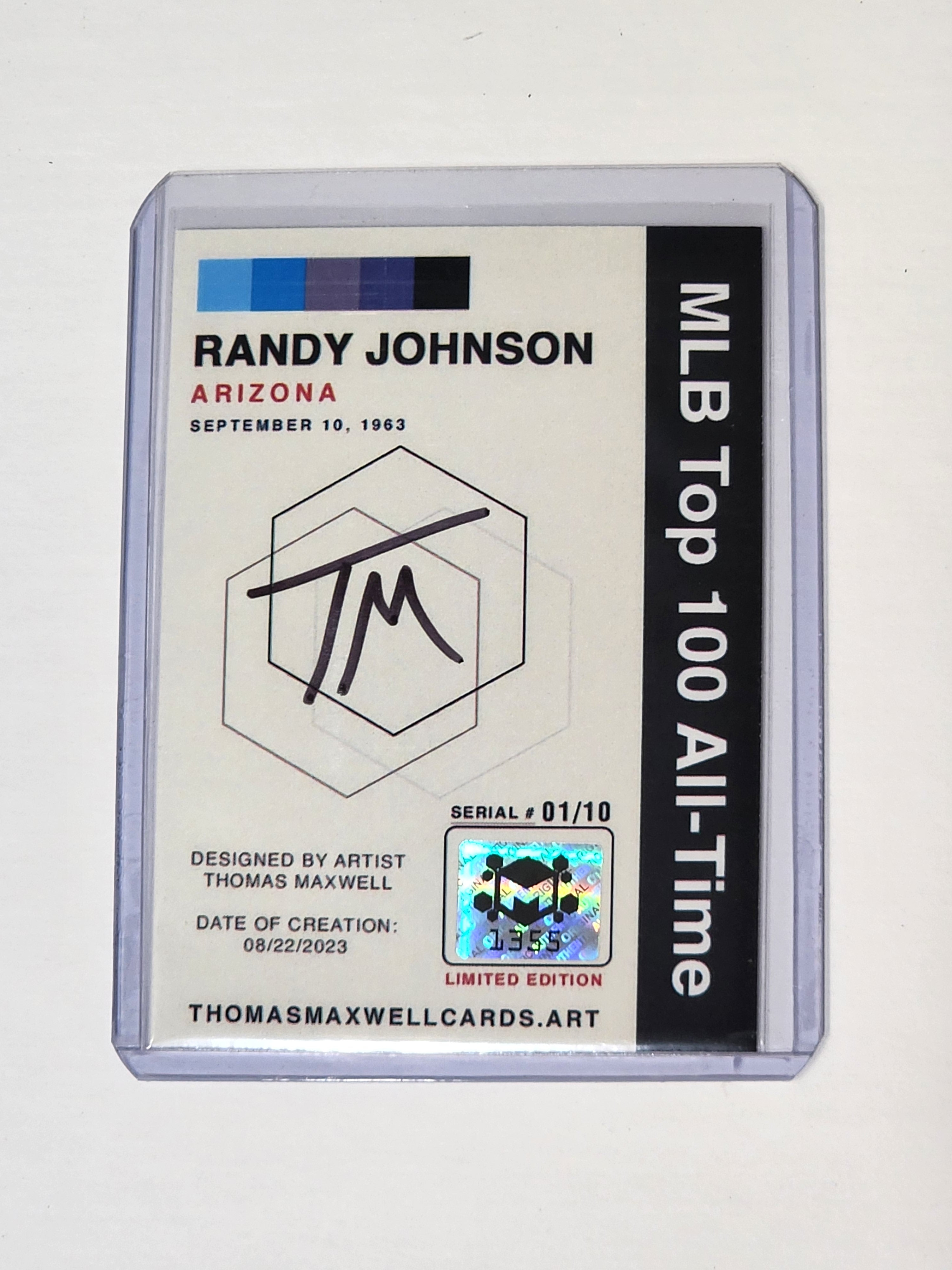 Randy Johnson Artist Signed Baseball Art Card 1/10