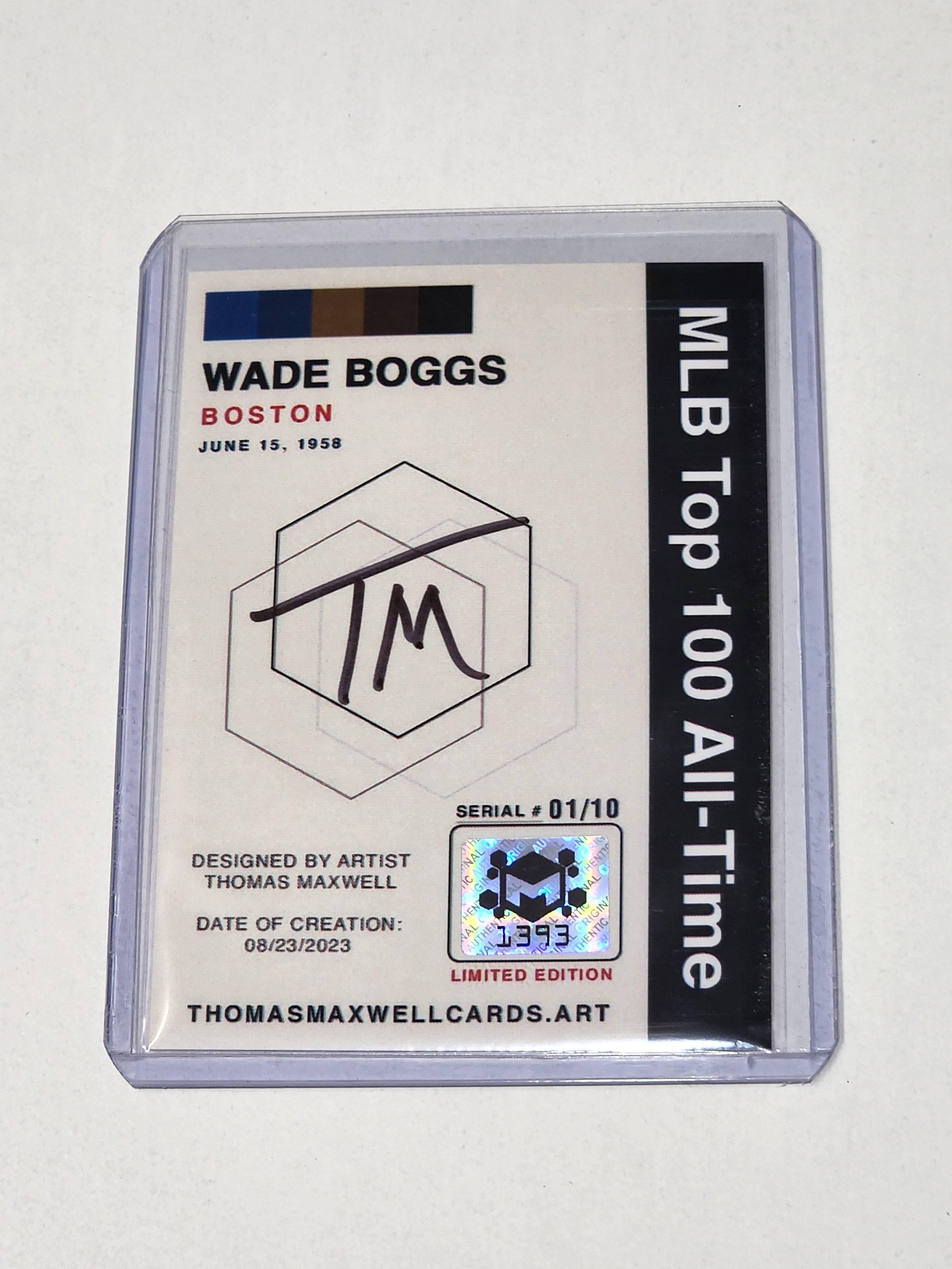 Wade Boggs Artist Signed Baseball Art Card 1/10