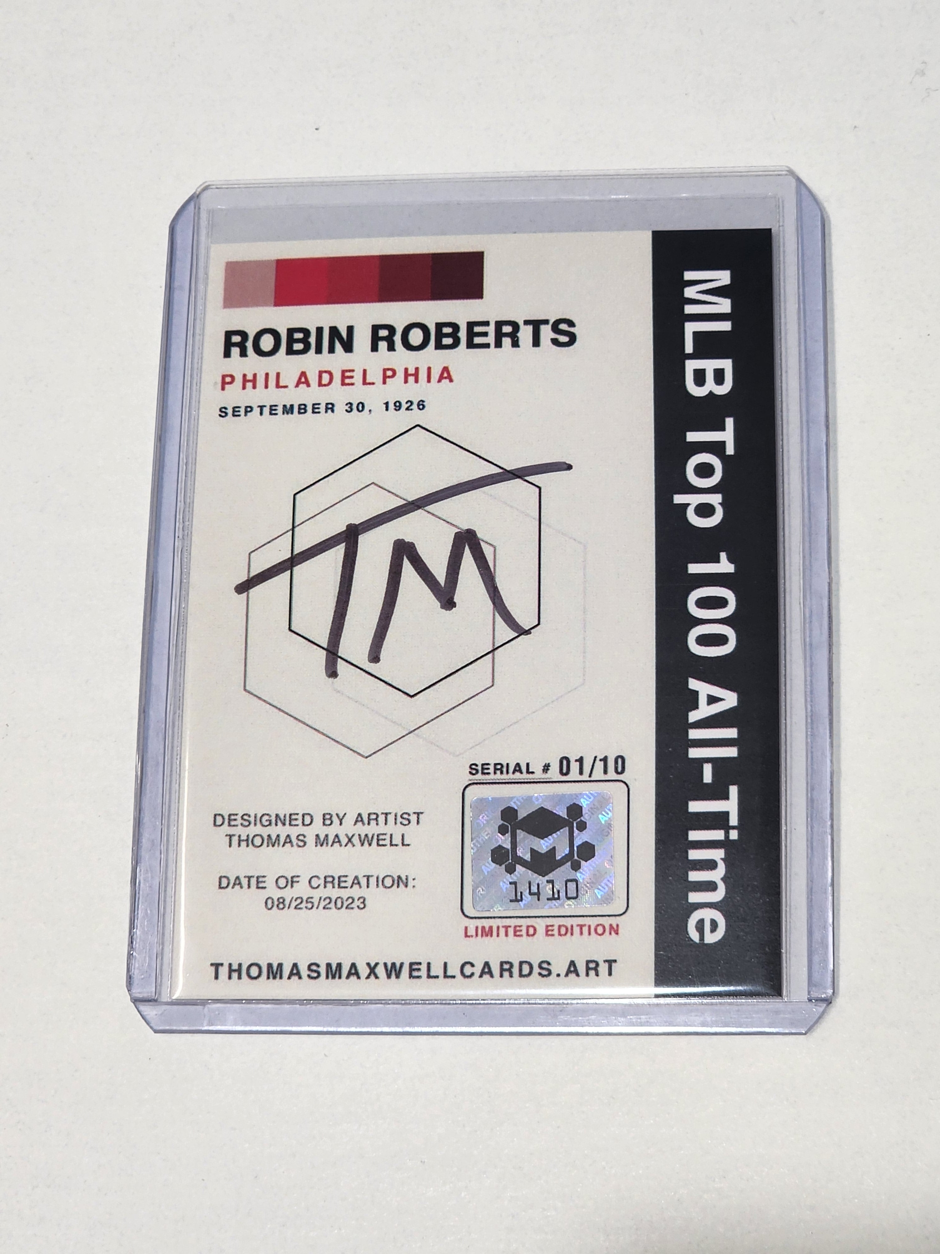 Robin Roberts Artist Signed Baseball Art Card 1/10